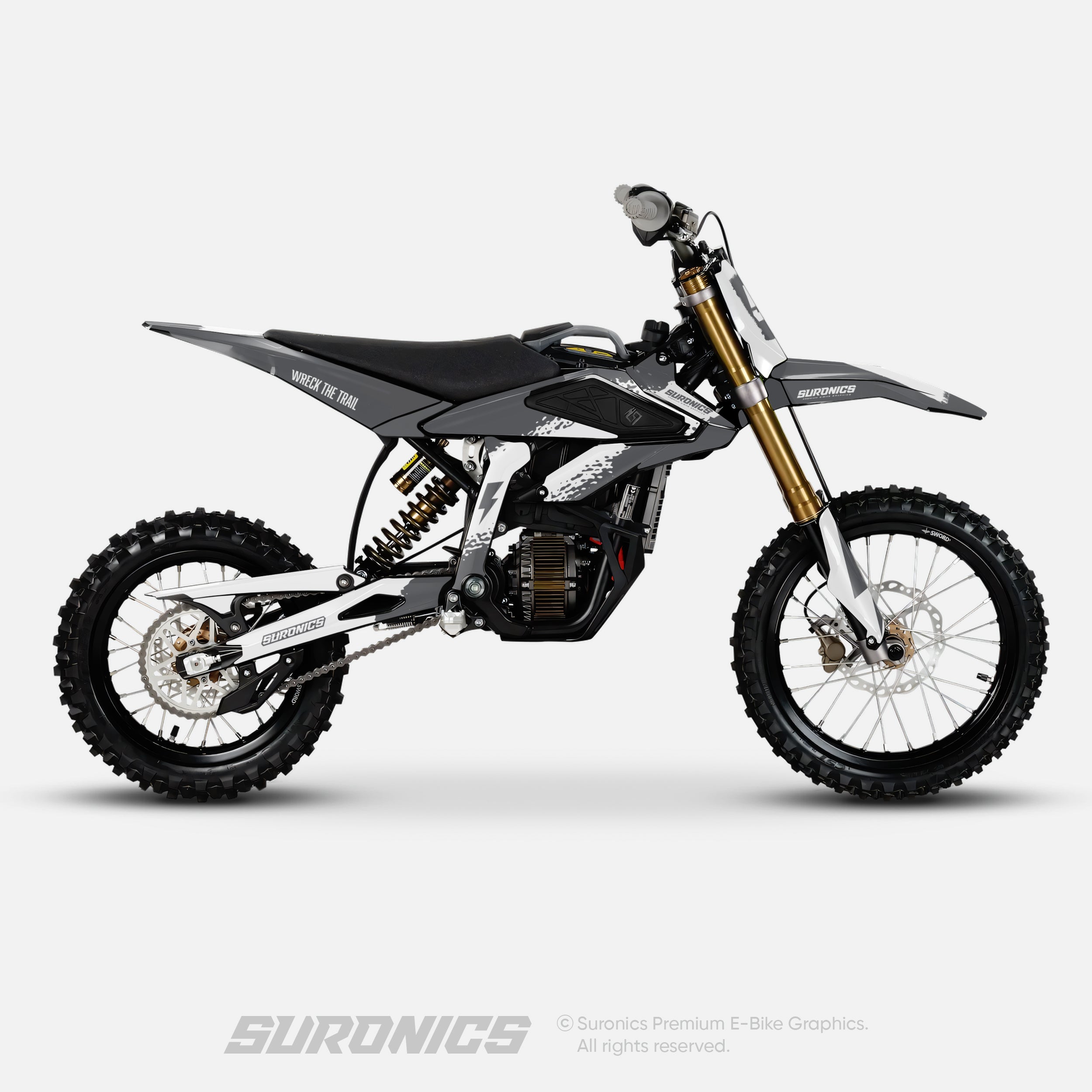 HALF GREY WHITE Surron Hyper Bee Graphics kit