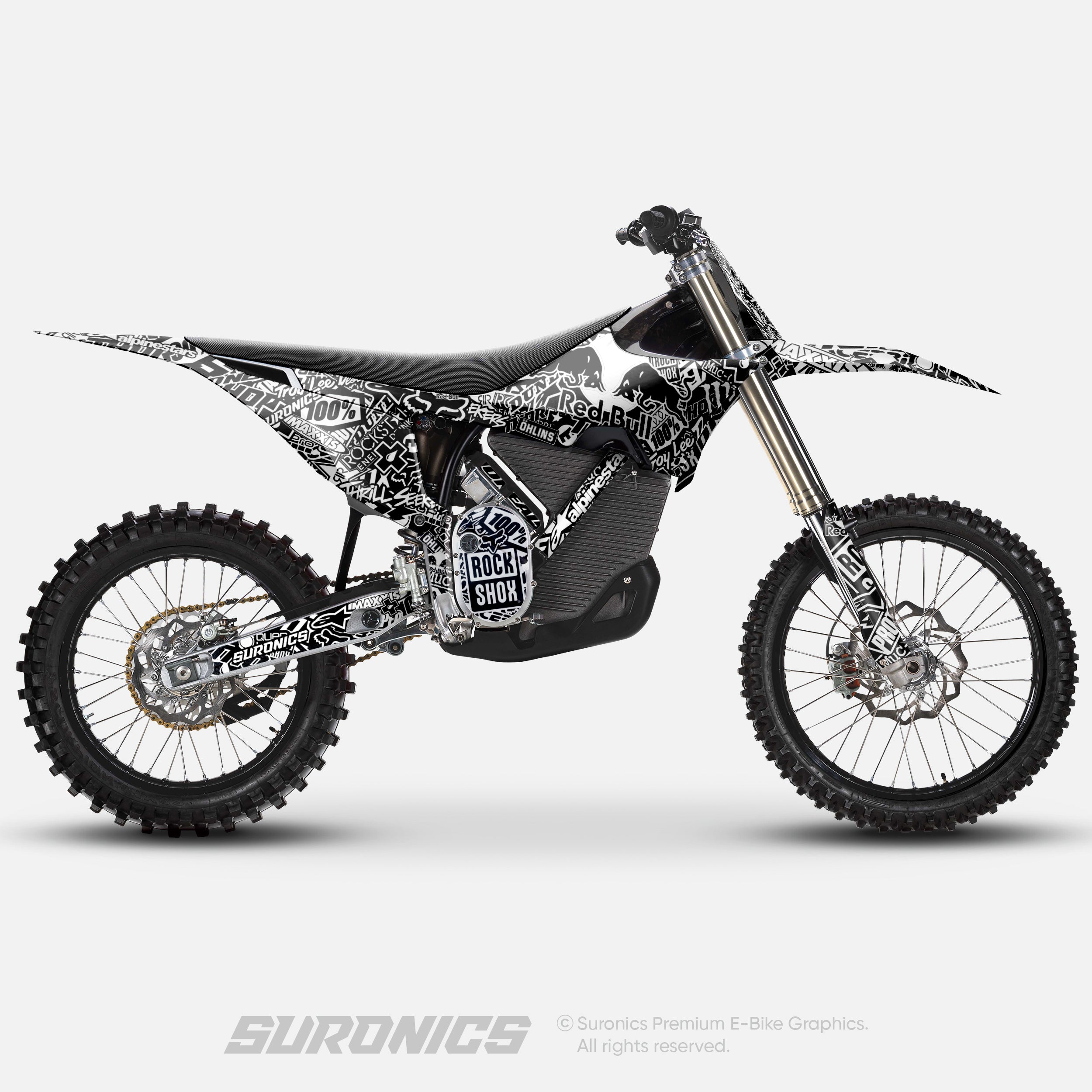 STICKY BLACK WHITE Stark Varg Graphics kit