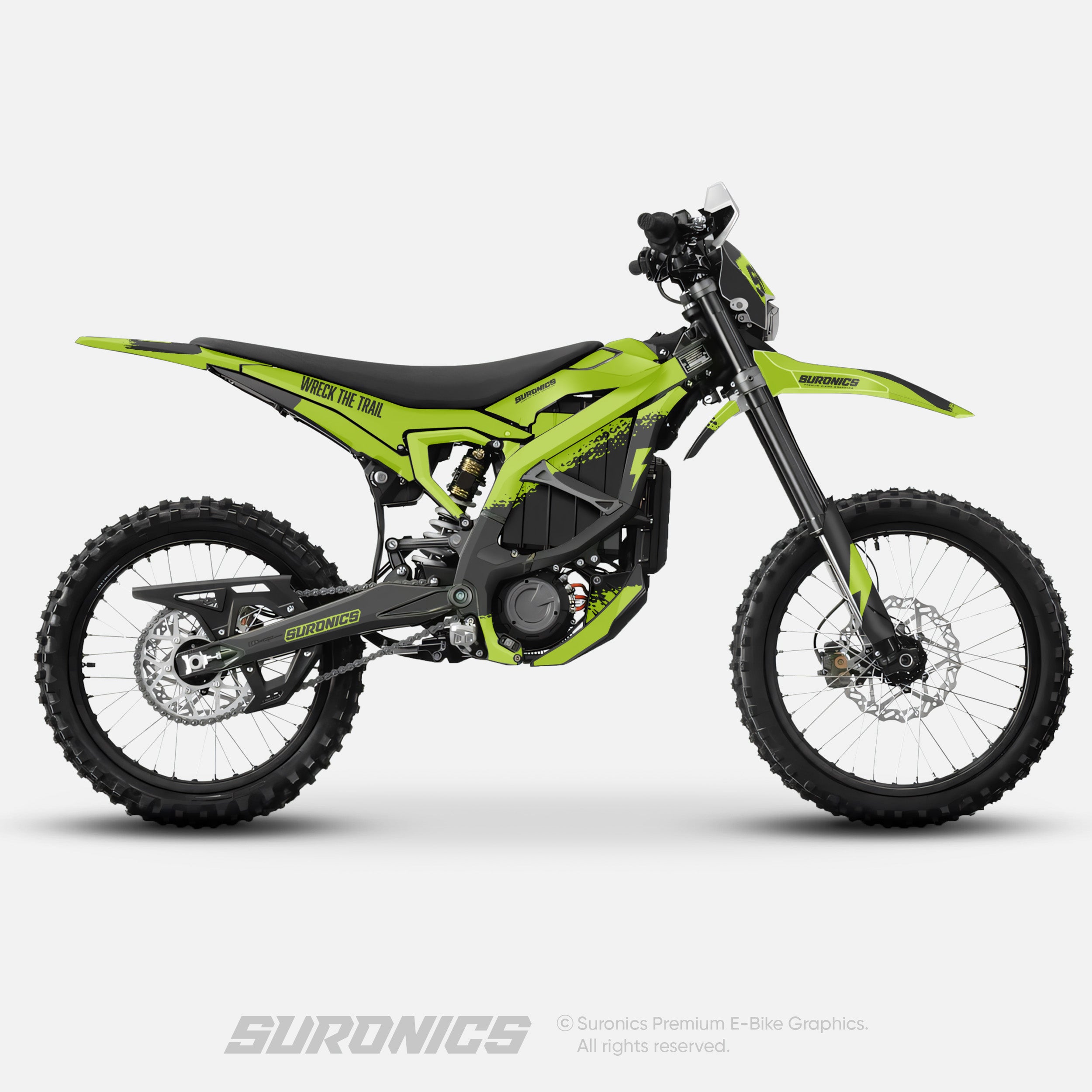 HALF GREEN BLACK Surron Ultra Bee Graphics kit