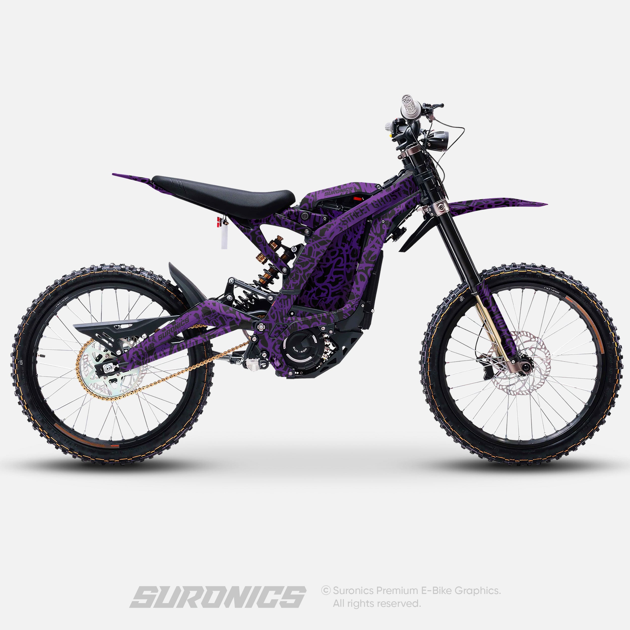 STREET GHOST BLACK PURPLE Surron Light Bee Graphics kit