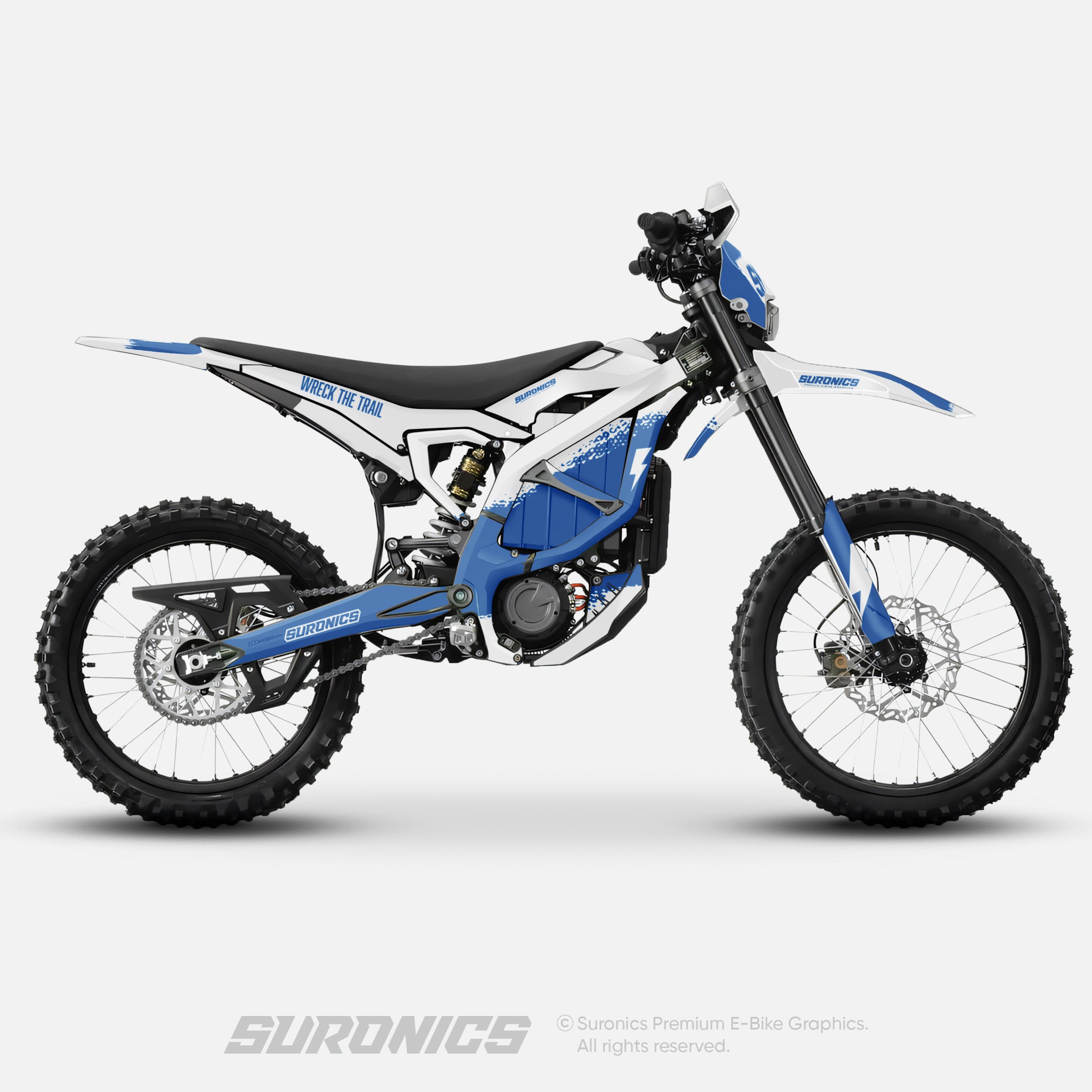HALF WHITE BLUE Surron Ultra Bee Graphics kit