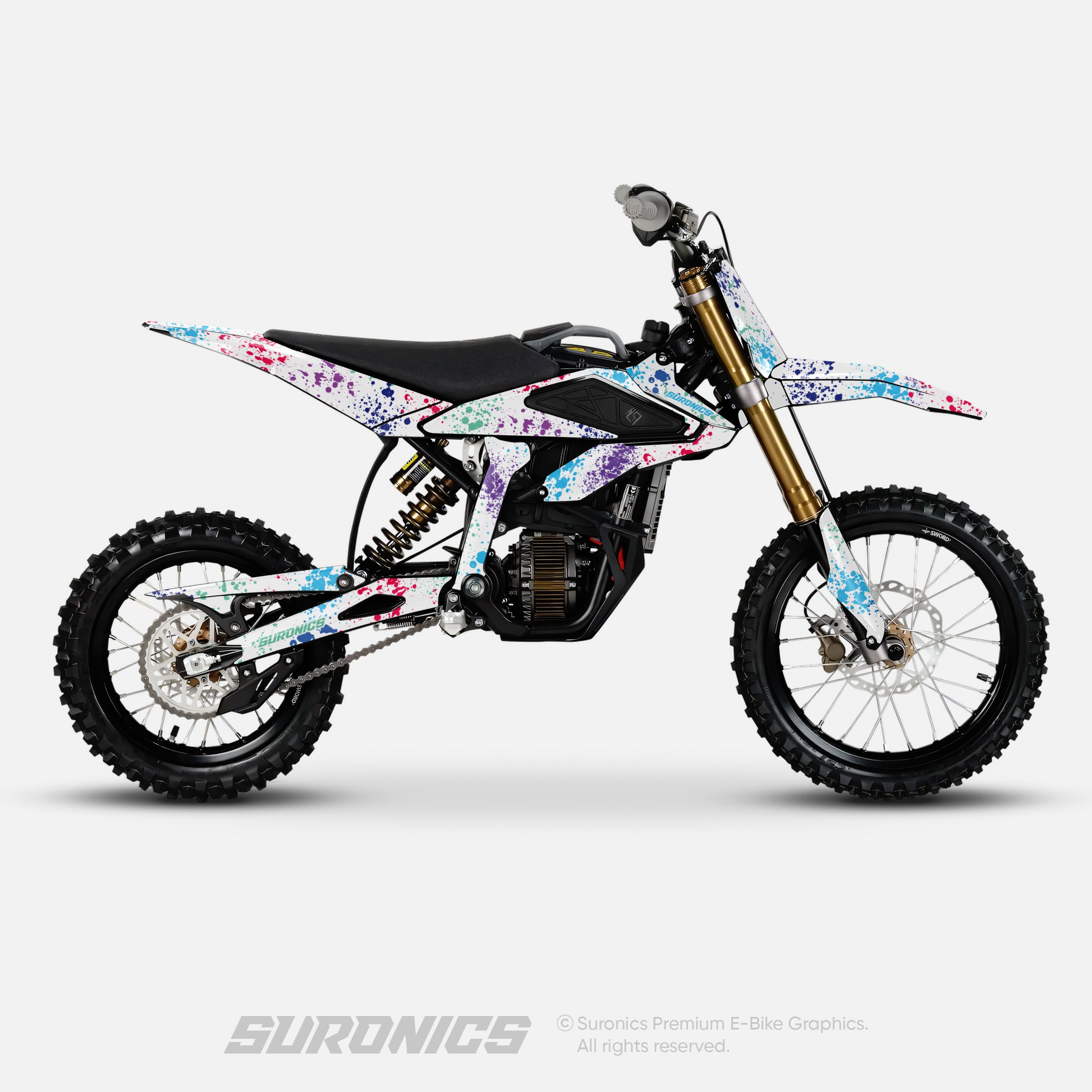 SPLATTER WHITE MULTICOLOR Surron Hyper Bee Graphics kit