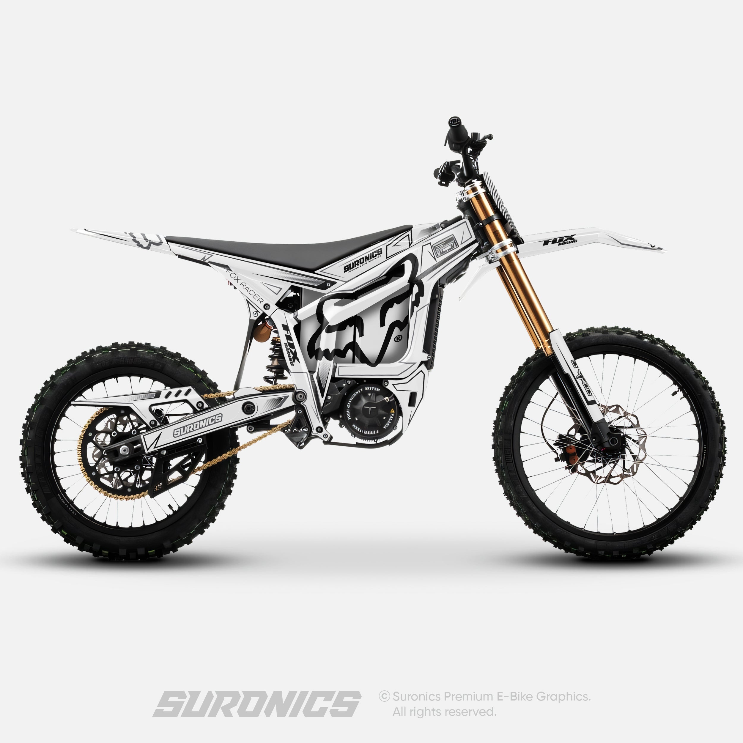 FOX RACER WHITE BLACK Talaria Komodo Graphics kit