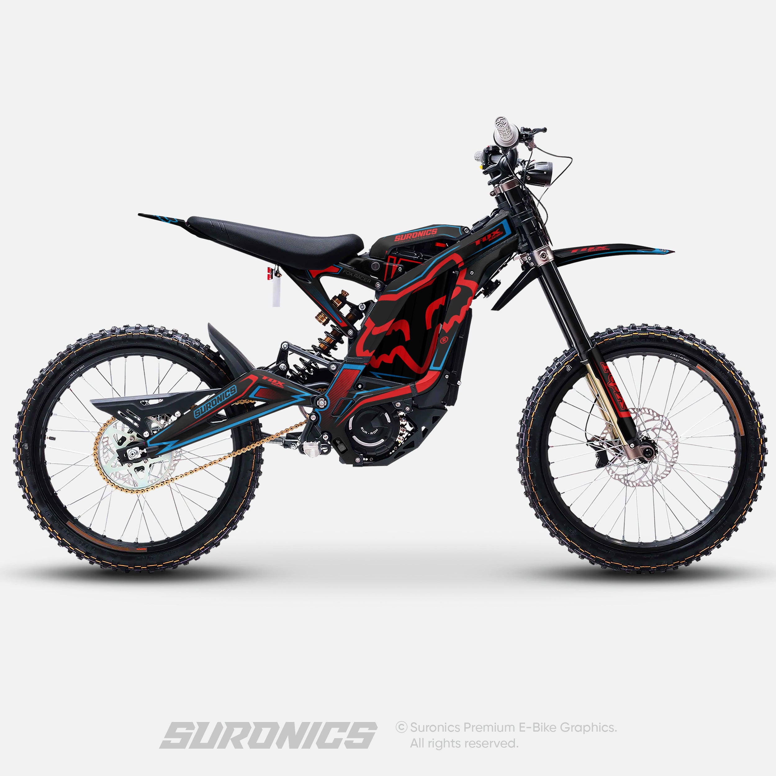 FOX RACER BLACK RED Surron Light Bee Graphics kit