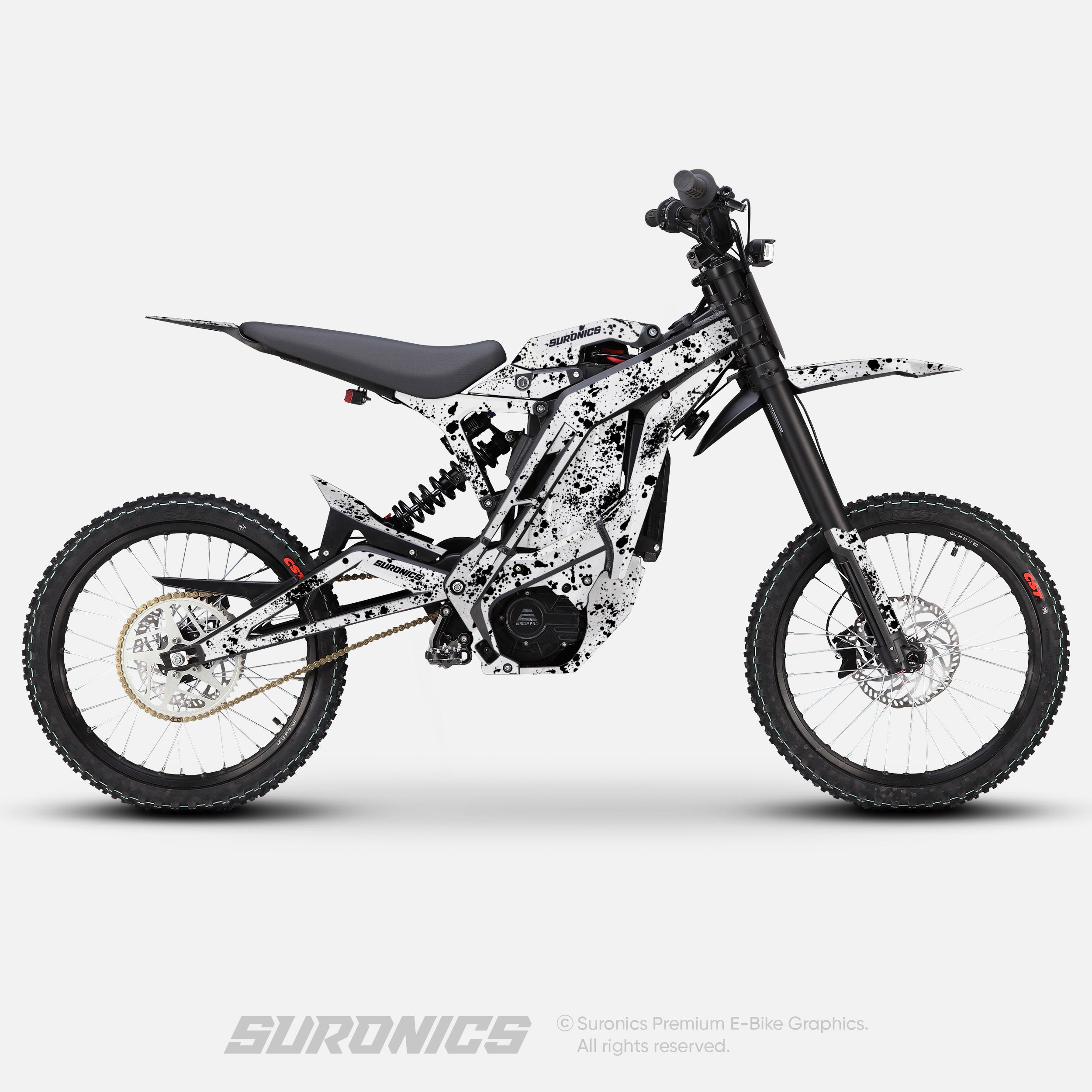 SPLATTER WHITE BLACK Eride Pro SS SR Graphics kit