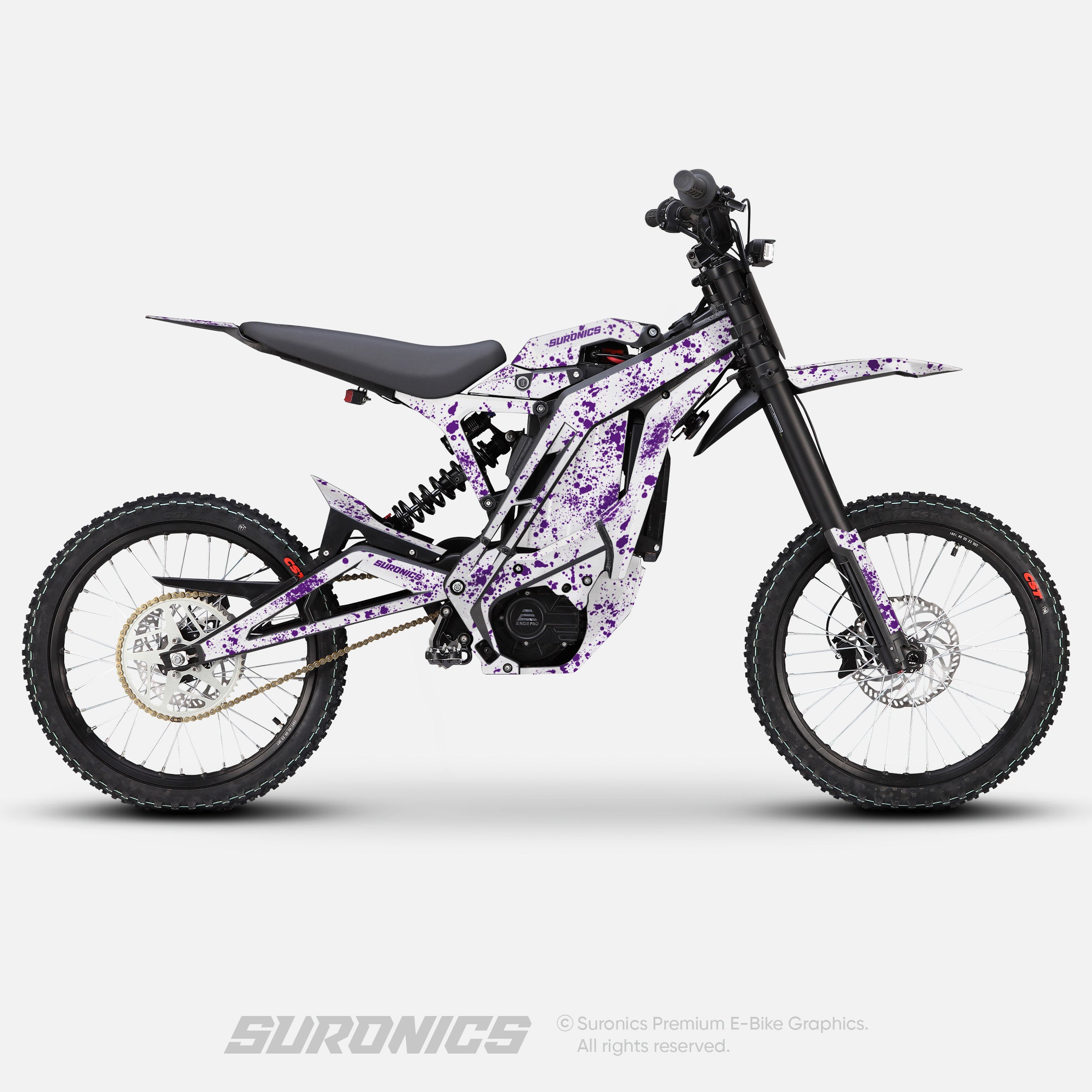 SPLATTER WHITE PURPLE Eride Pro SS SR Graphics kit