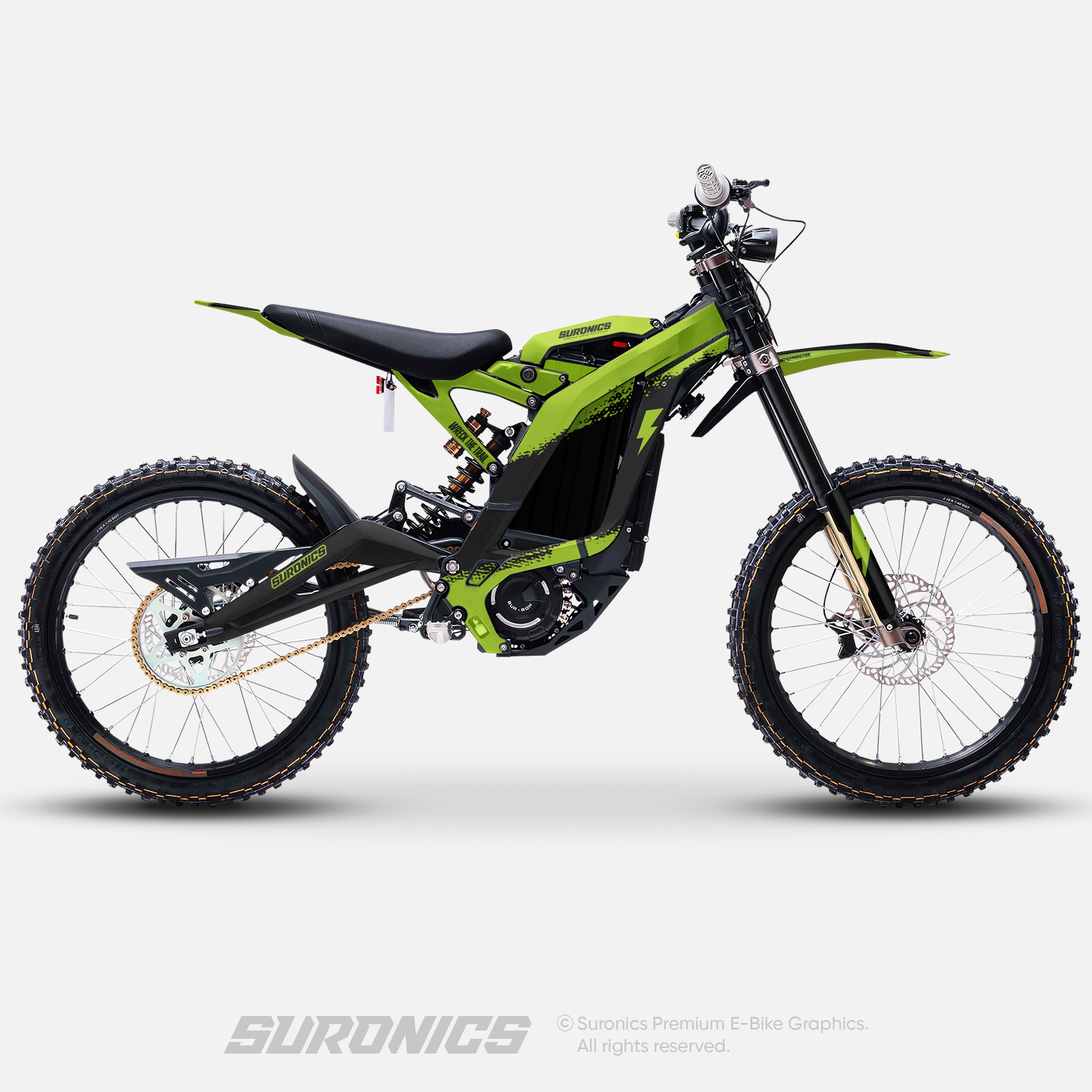 HALF BLACK GREEN Surron Light Bee Graphics kit