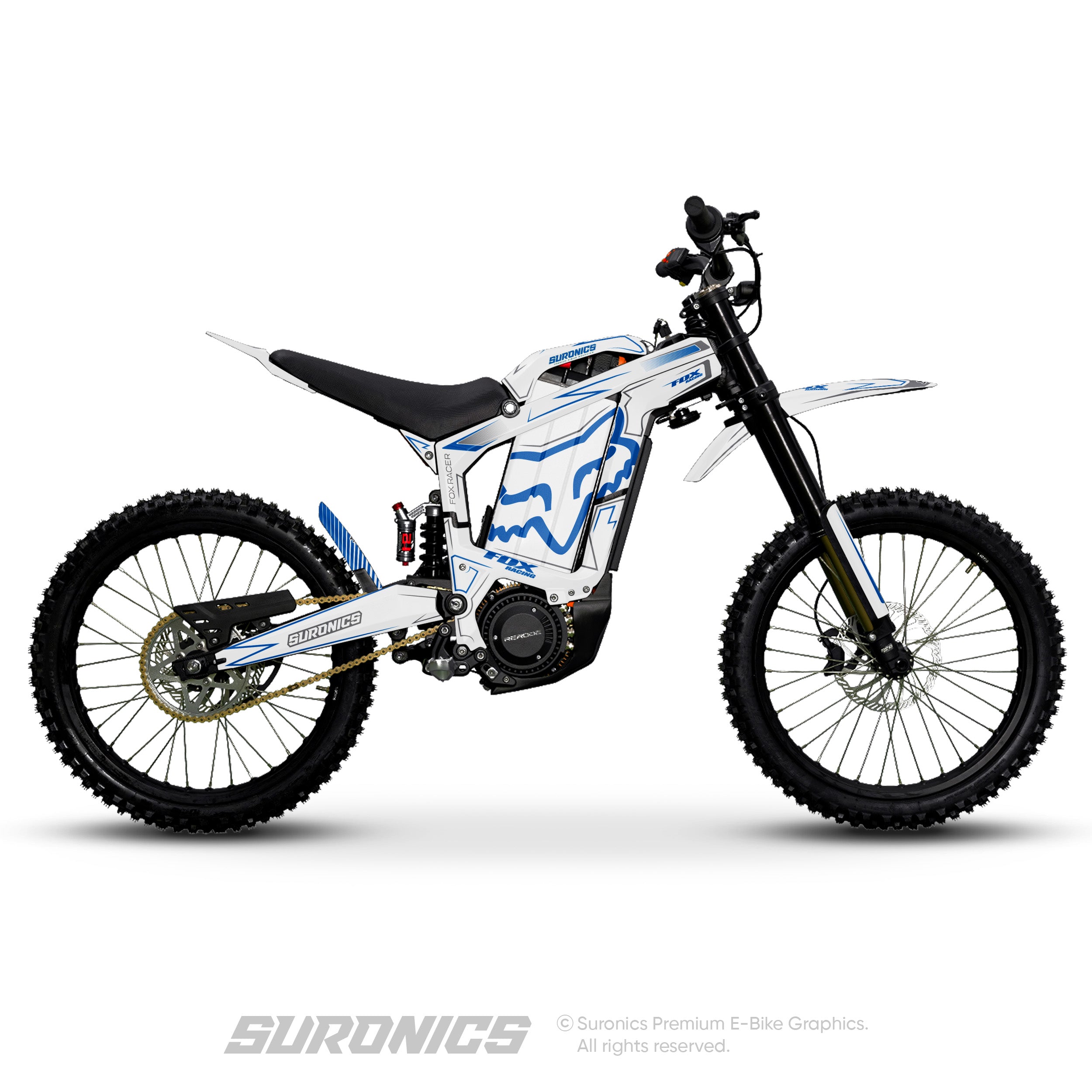 FOX RACER WHITE BLUE Rerode R1 Graphics kit