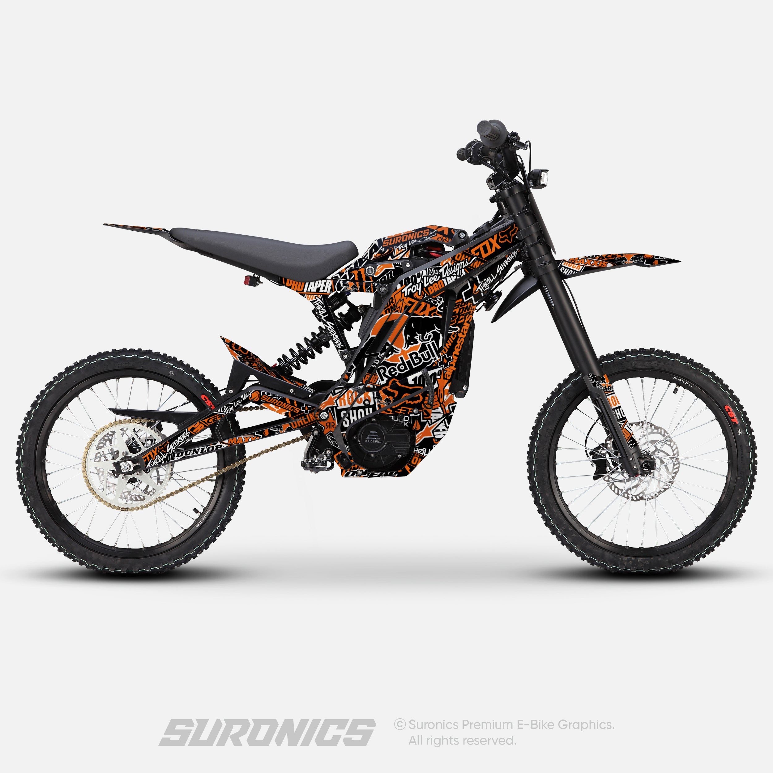 STICKY BLACK ORANGE Eride Pro SS SR Graphics kit