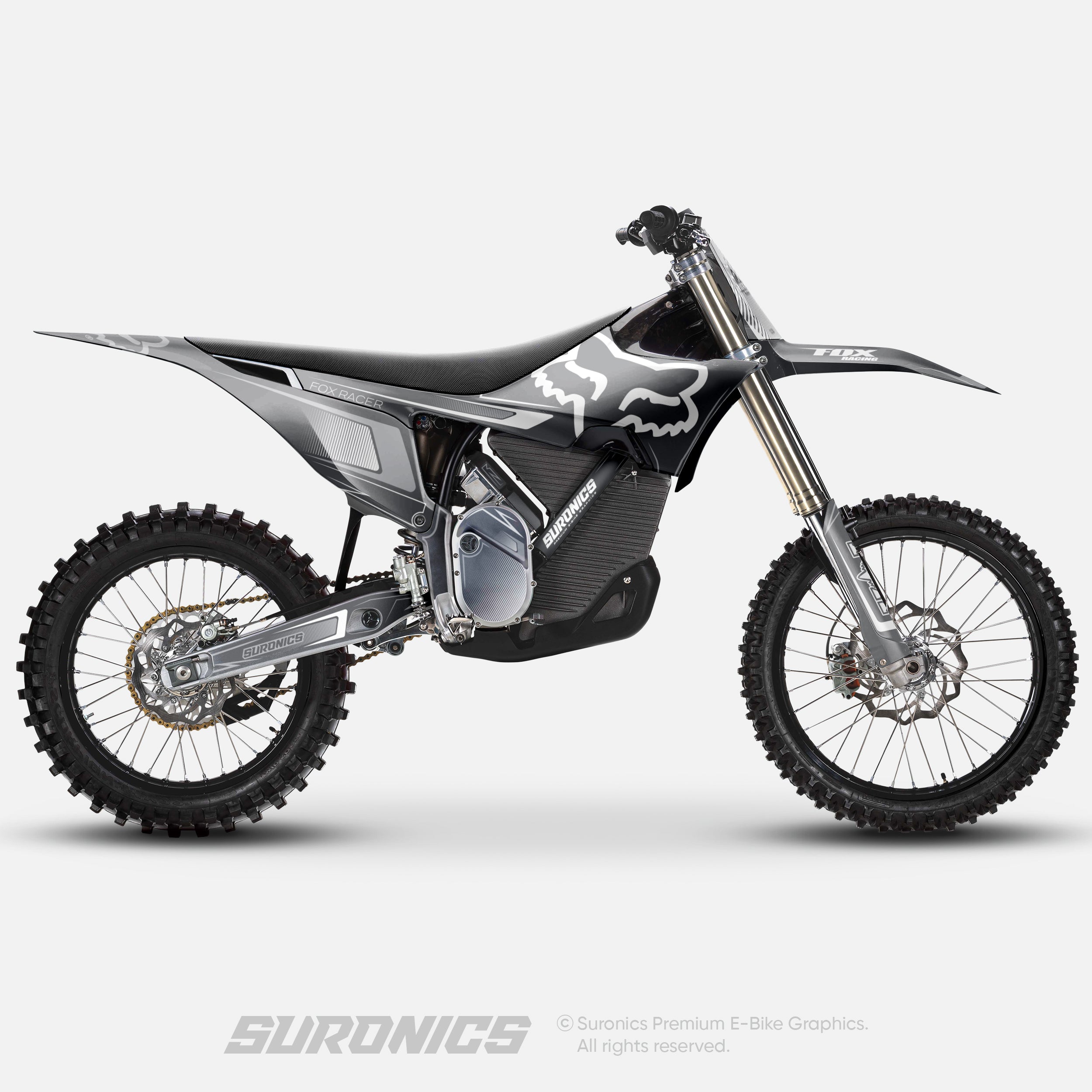 FOX RACER GREY WHITE Stark Varg Graphics kit