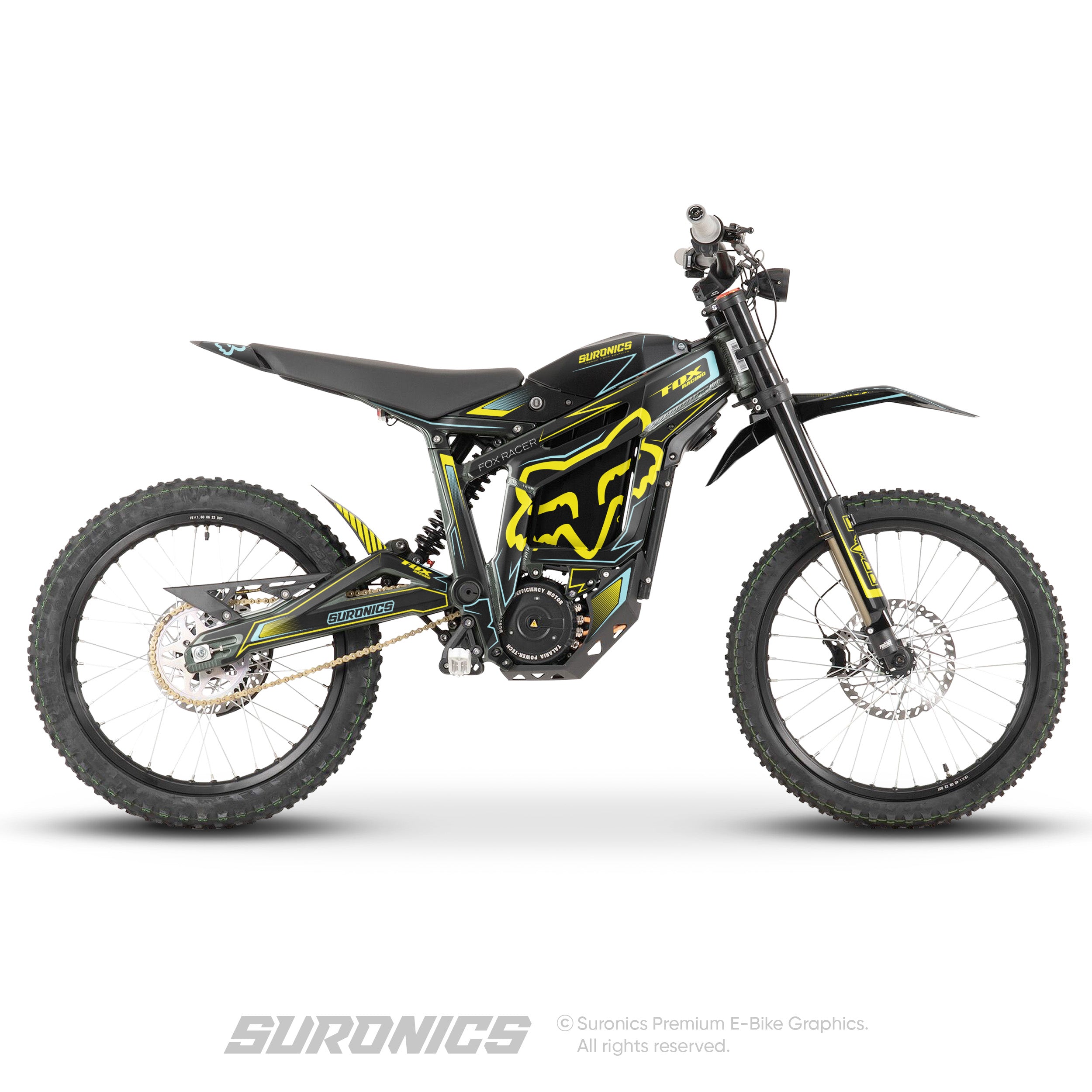 FOX RACER BLACK YELLOW Talaria Sting MX3 MX4 Graphics kit