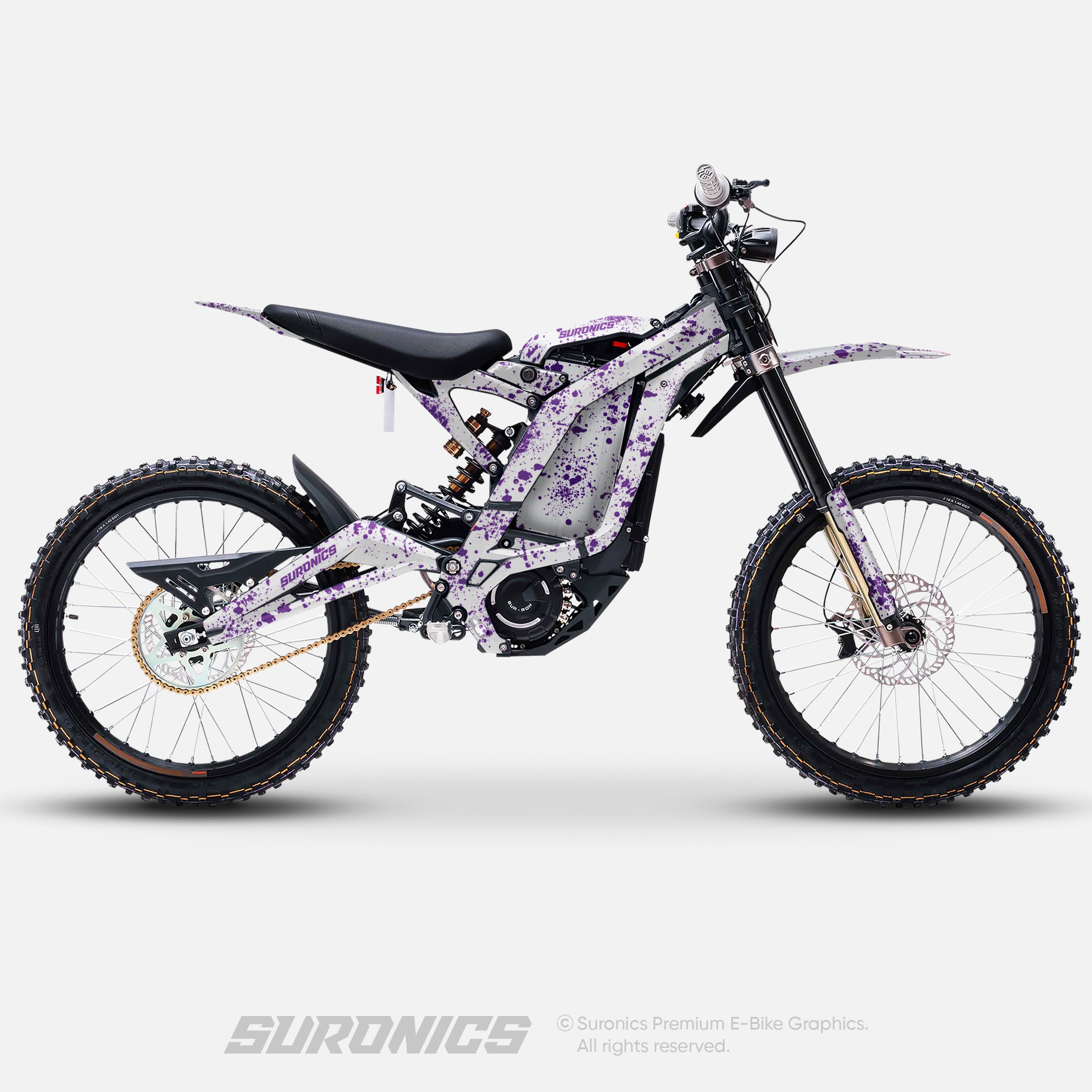 SPLATTER WHITE PURPLE Surron Light Bee Graphics kit