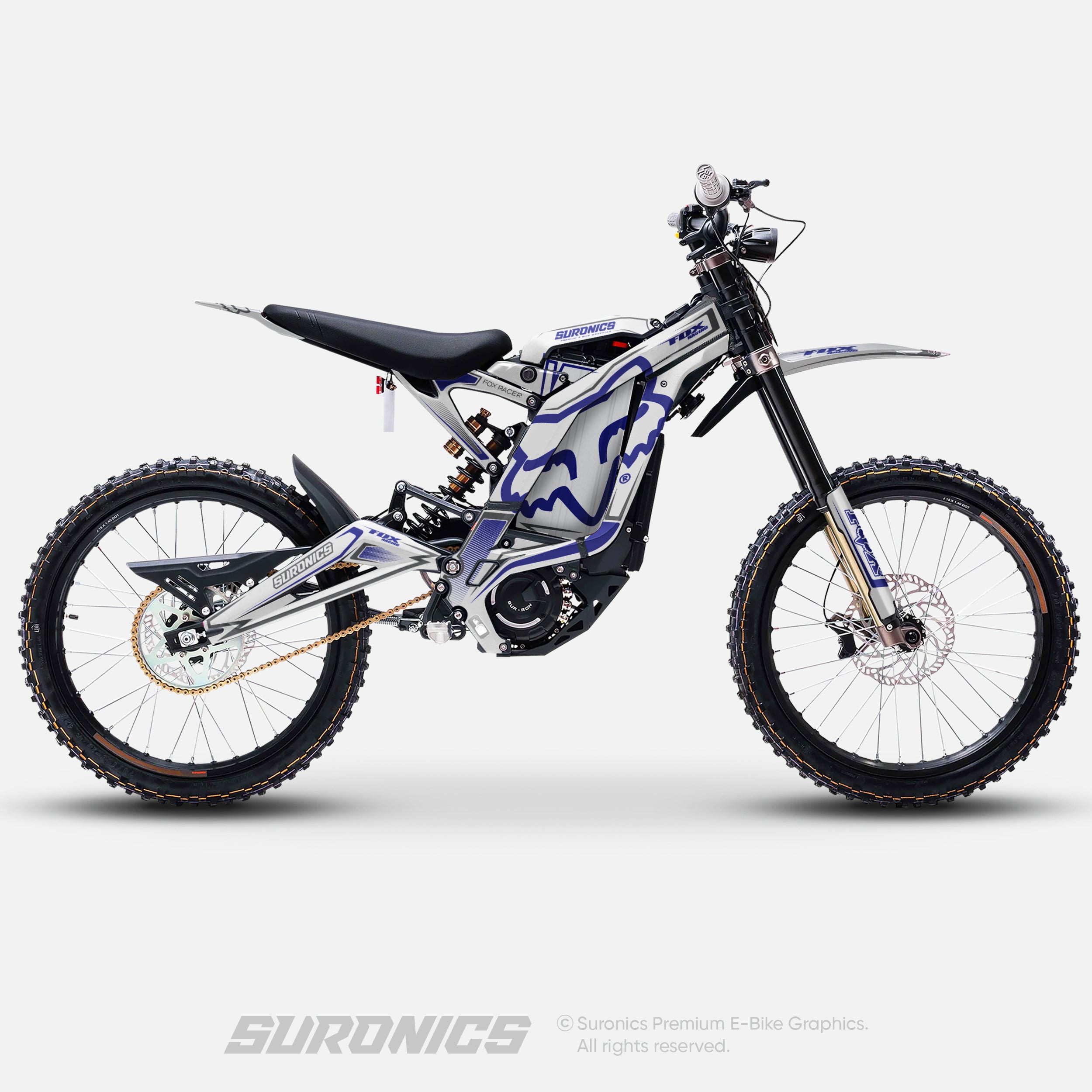 FOX RACER WHITE BLAUER Surron Light Bee Graphics kit