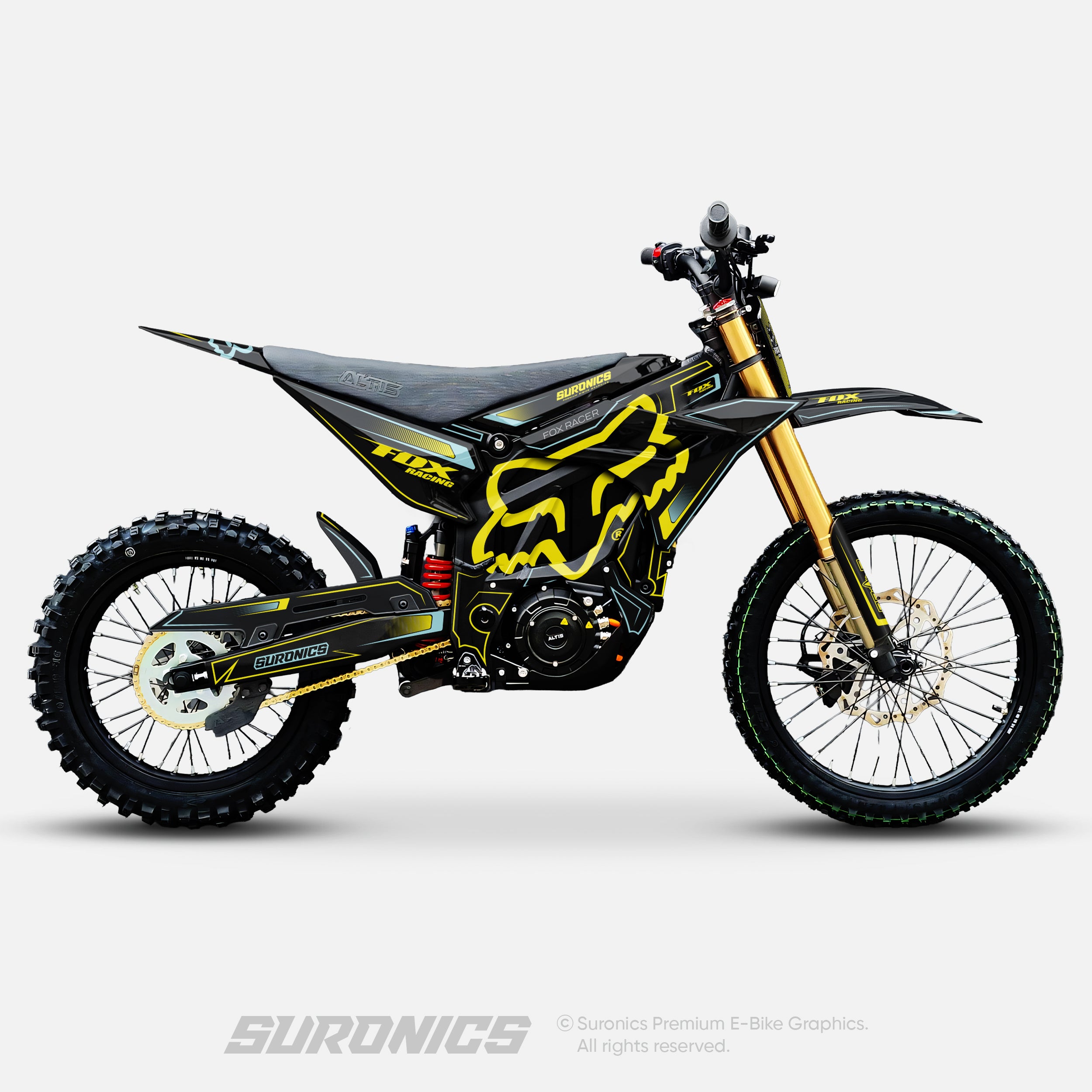 FOX RACER BLACK YELLOW Altis Sigma Graphics kit