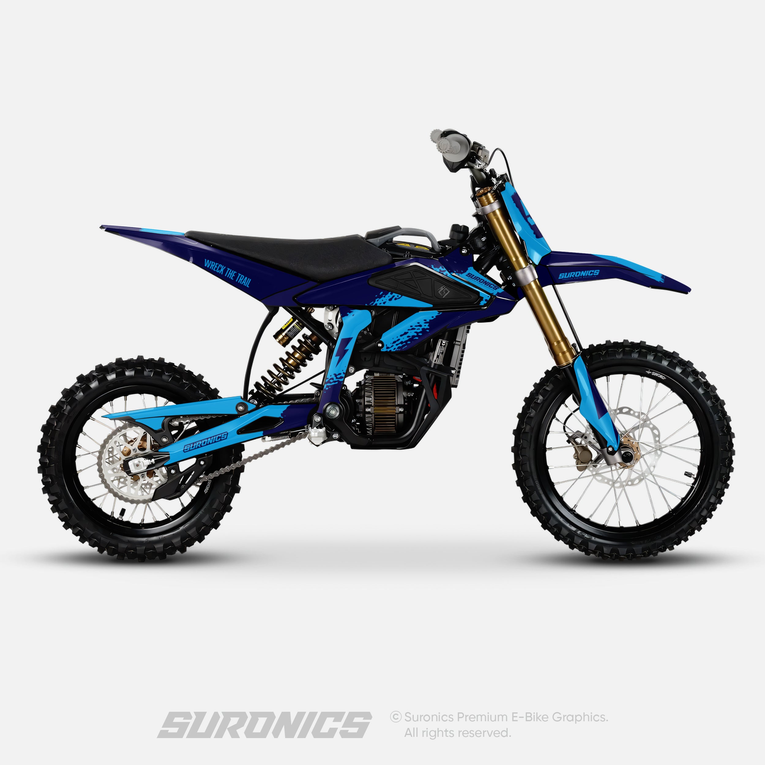 HALF NAVY CYAN Surron Hyper Bee Graphics kit