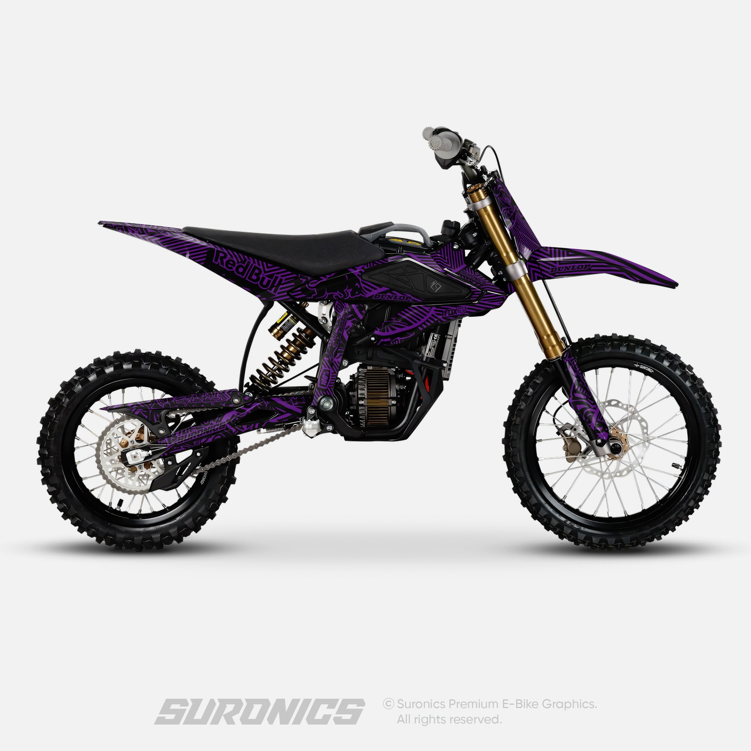 RACE ART BLACK PURPLE Surron Hyper Bee Graphics kit