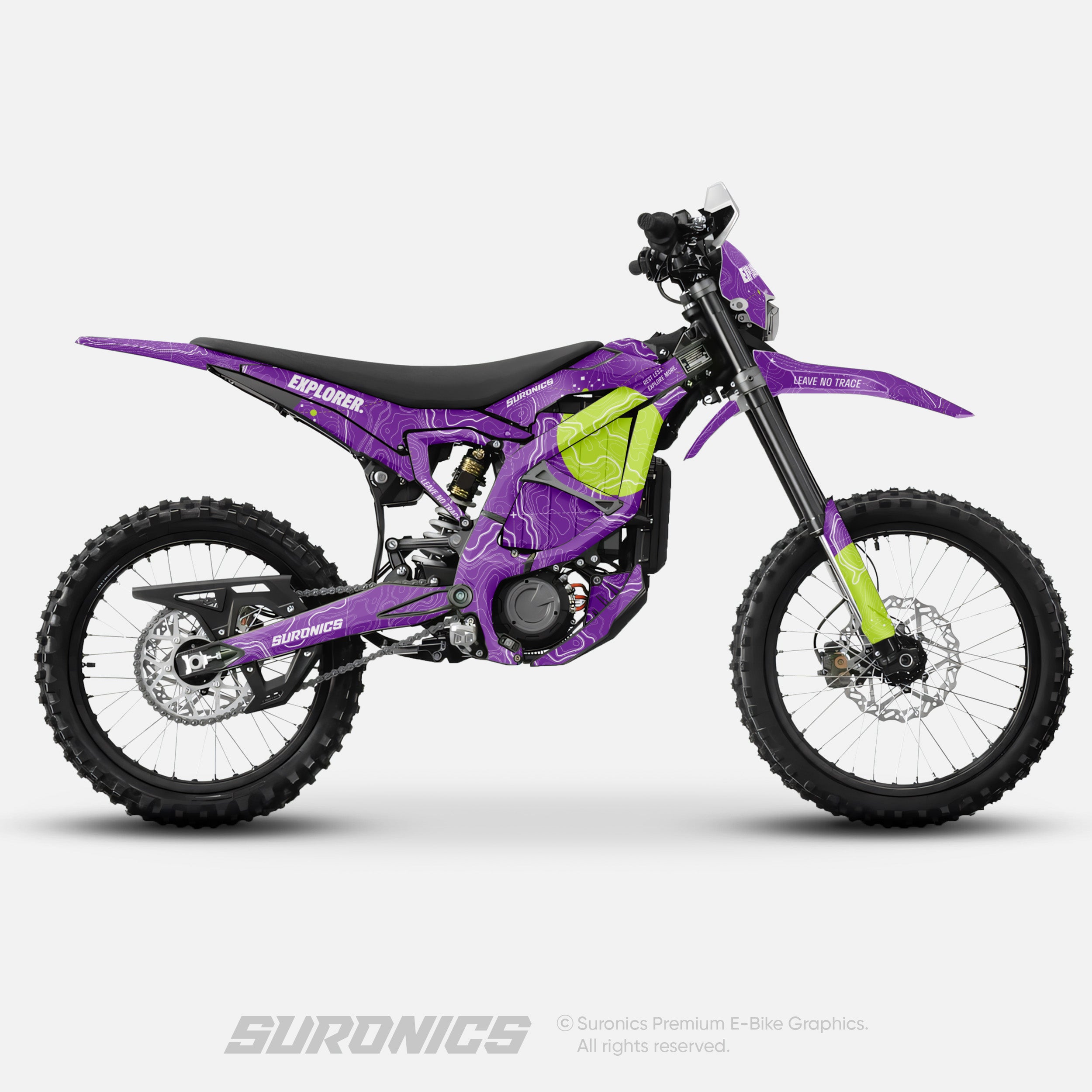 EXPLORER PURPLE GREEN Surron Ultra Bee Graphics kit