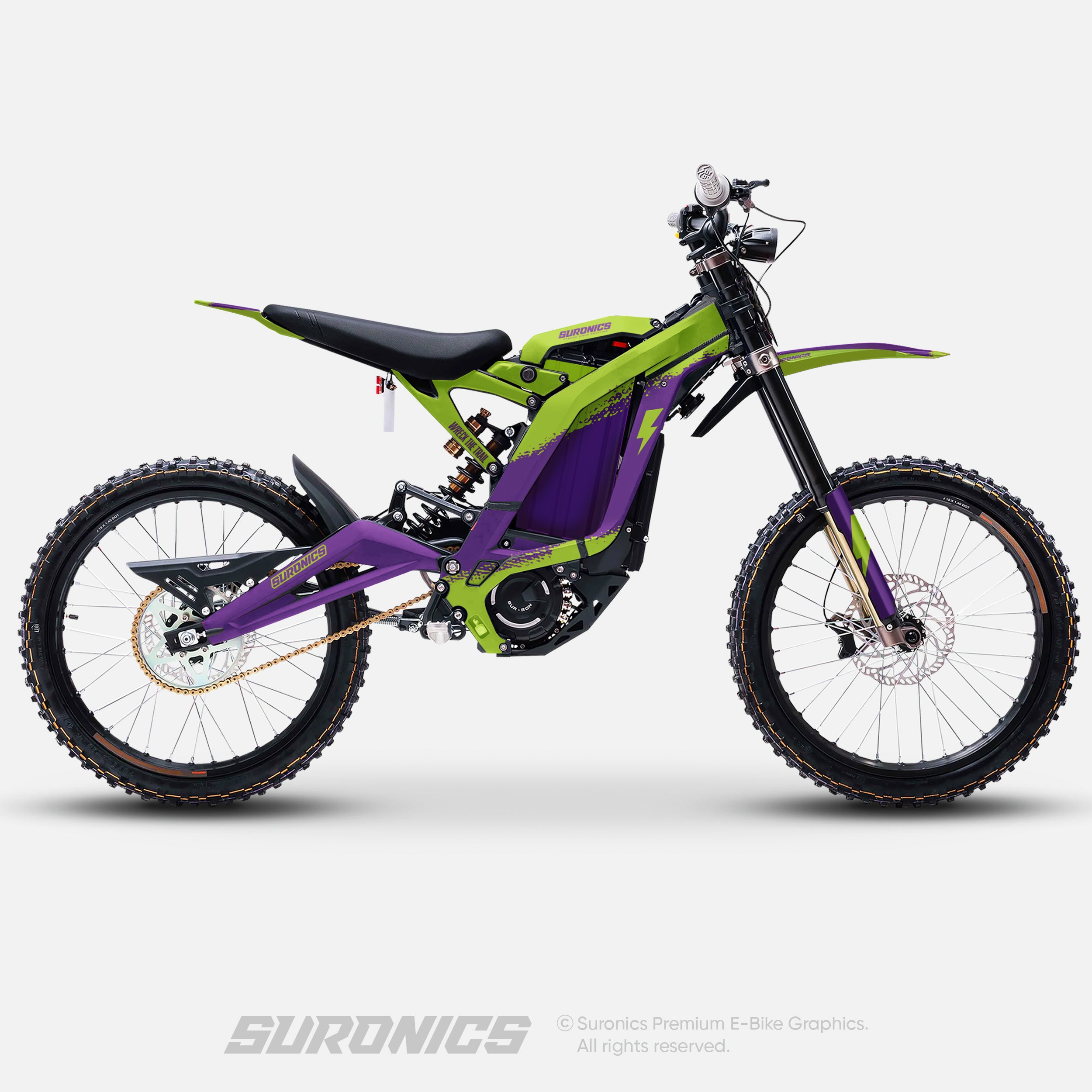 HALF PURPLE GREEN Surron Light Bee Graphics kit