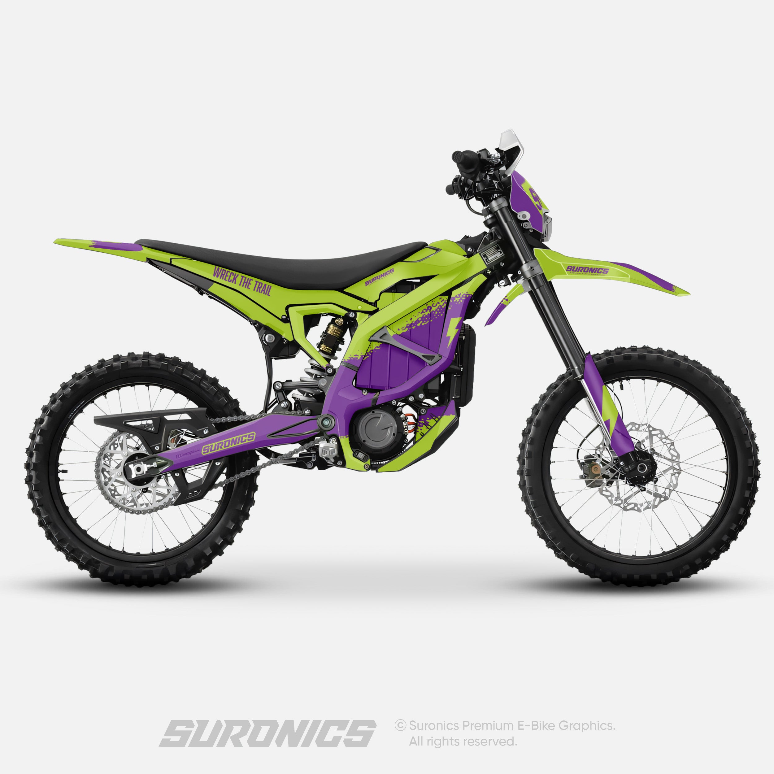 HALF GREEN PURPLE Surron Ultra Bee Graphics kit