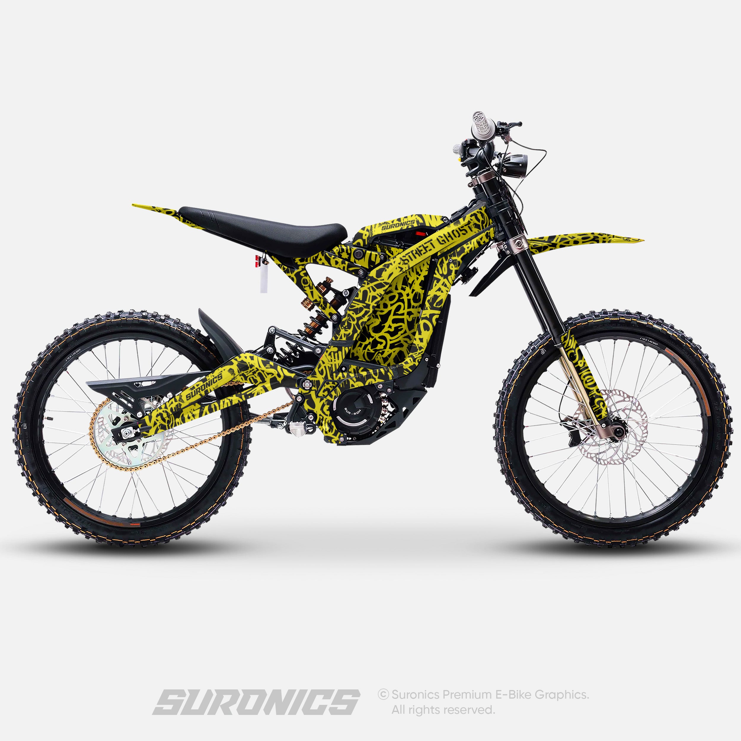 STREET GHOST BLACK YELLOW Surron Light Bee Graphics kit
