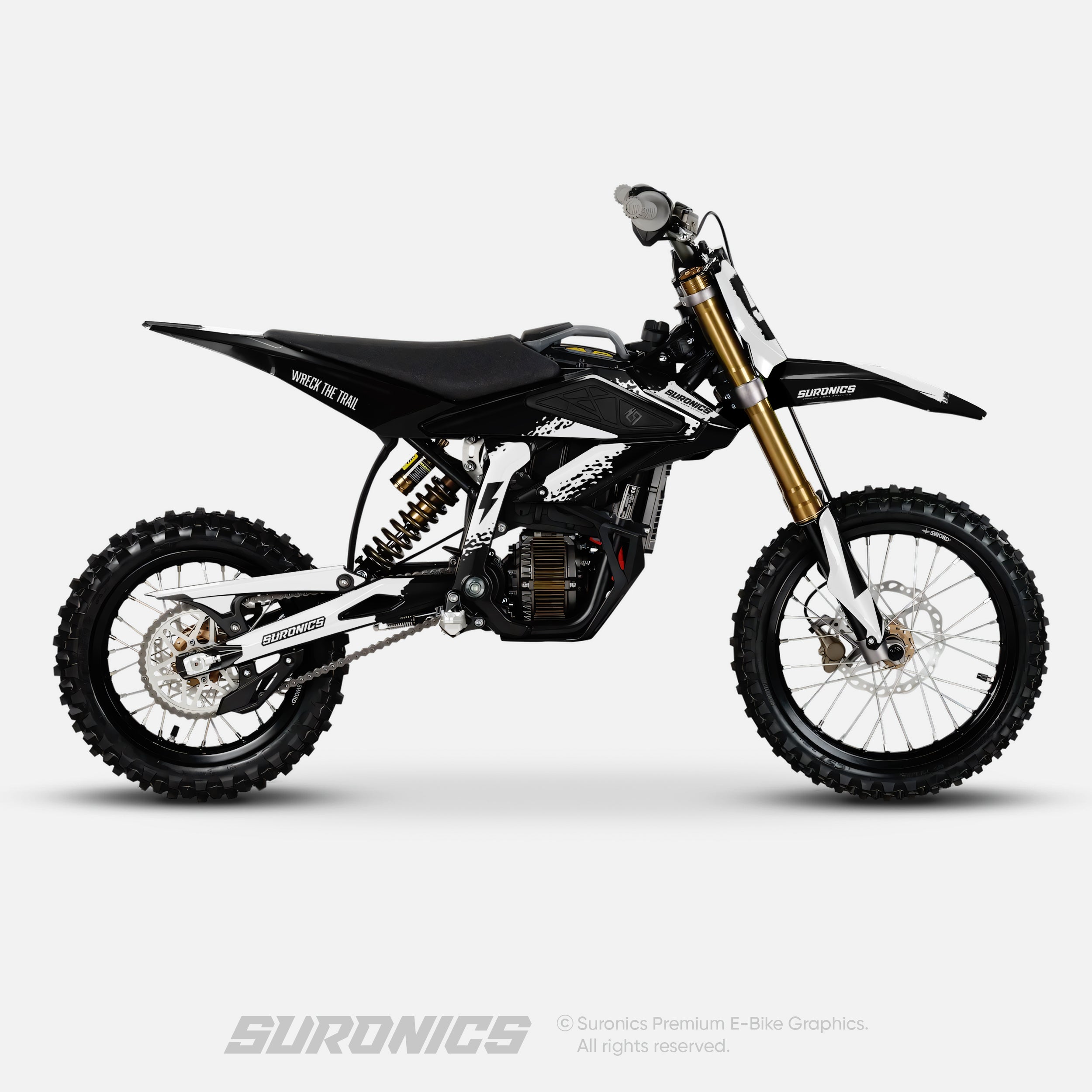 HALF BLACK WHITE Surron Hyper Bee Graphics kit