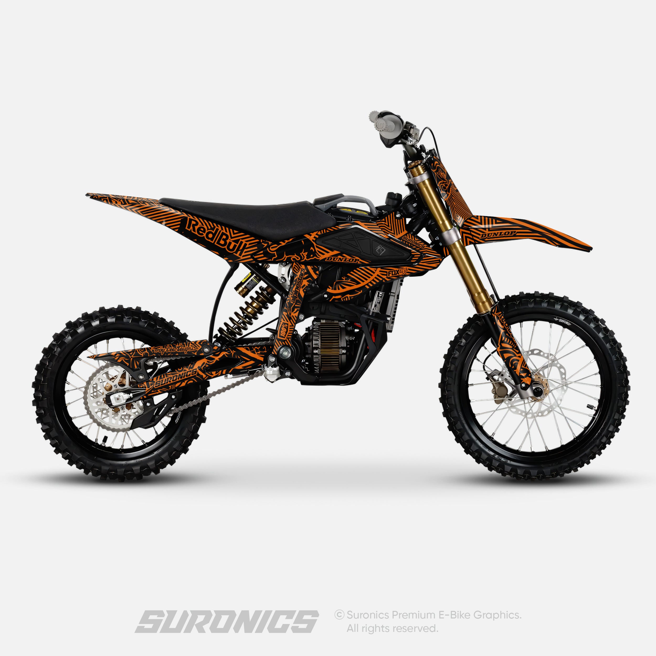 RACE ART BLACK ORANGE Surron Hyper Bee Graphics kit