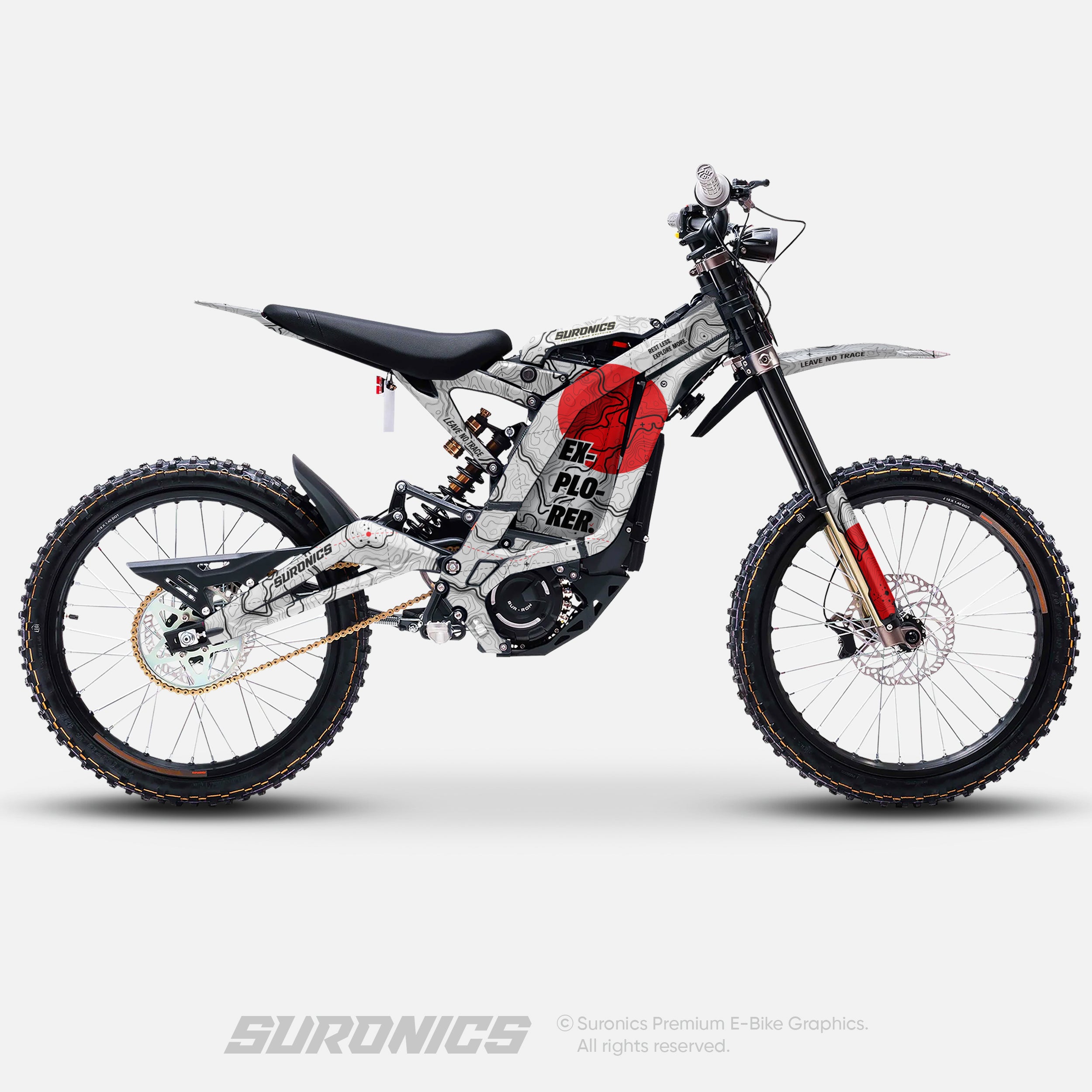 EXPLORER WHITE RED Surron Light Bee Graphics kit