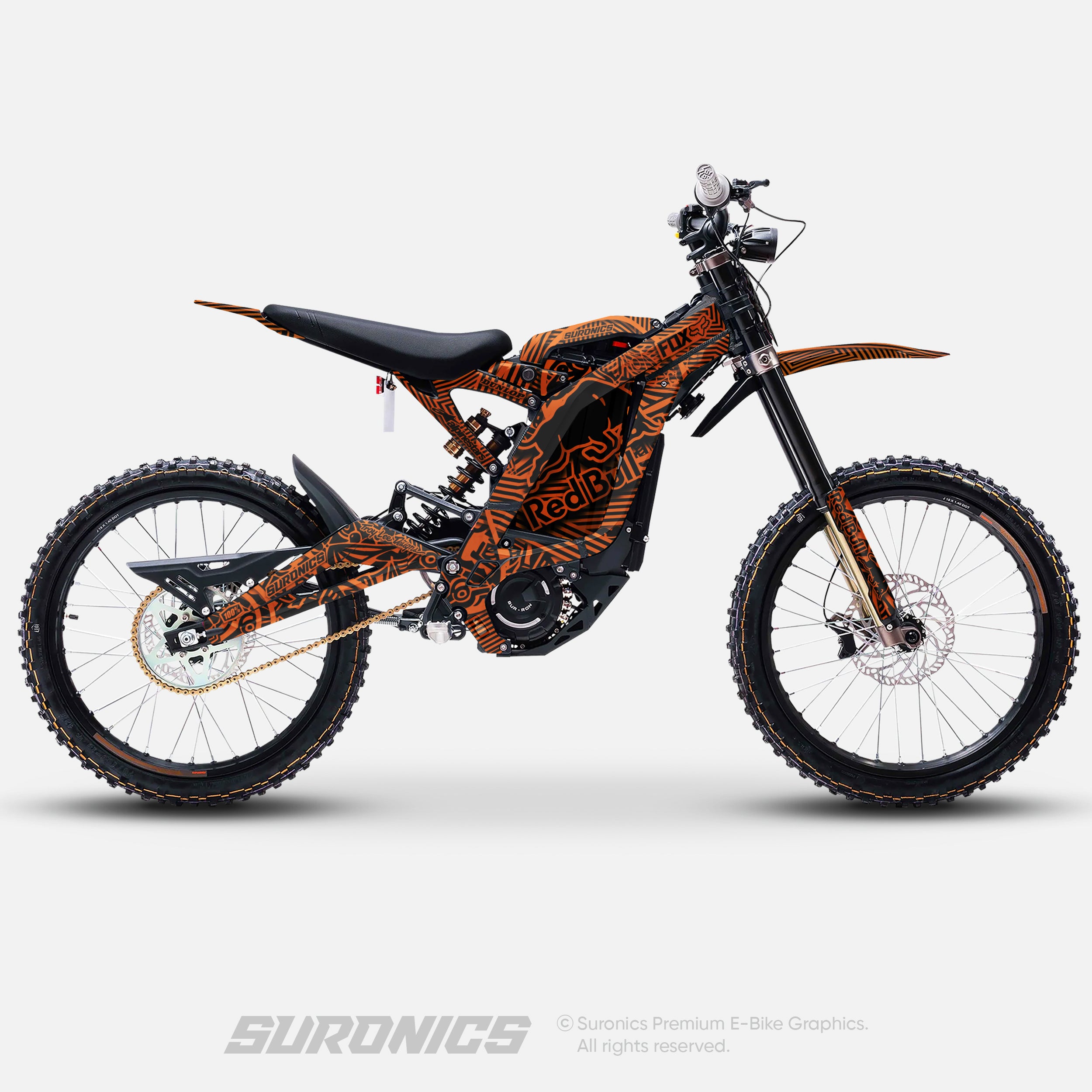RACE ART BLACK ORANGE Surron Light Bee Graphics kit