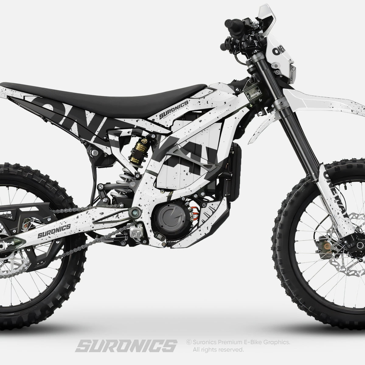 ONEWAY WHITE BLACK Surron Ultra Bee Graphics kit
