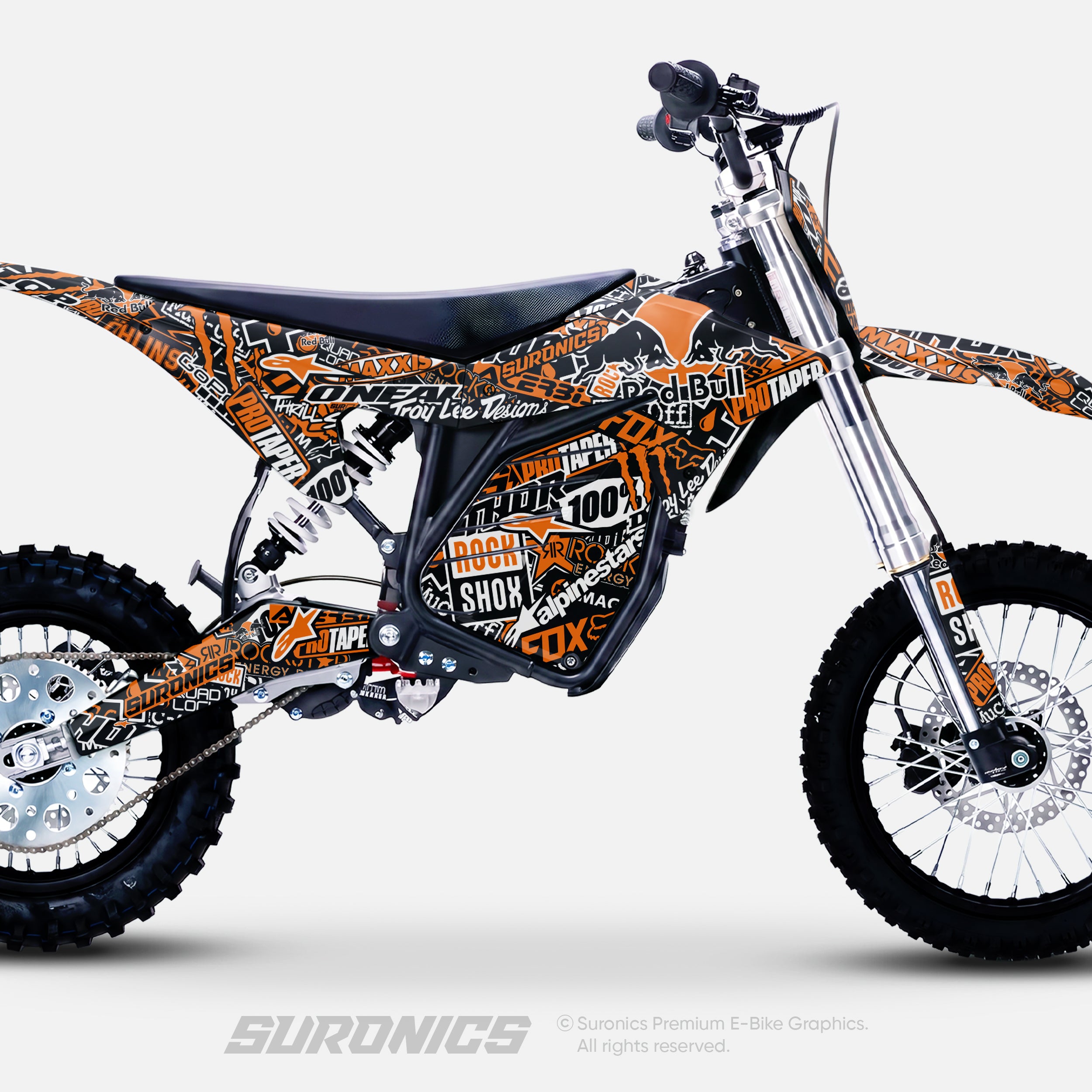 STICKY BLACK ORANGE ETM RTR Graphics kit