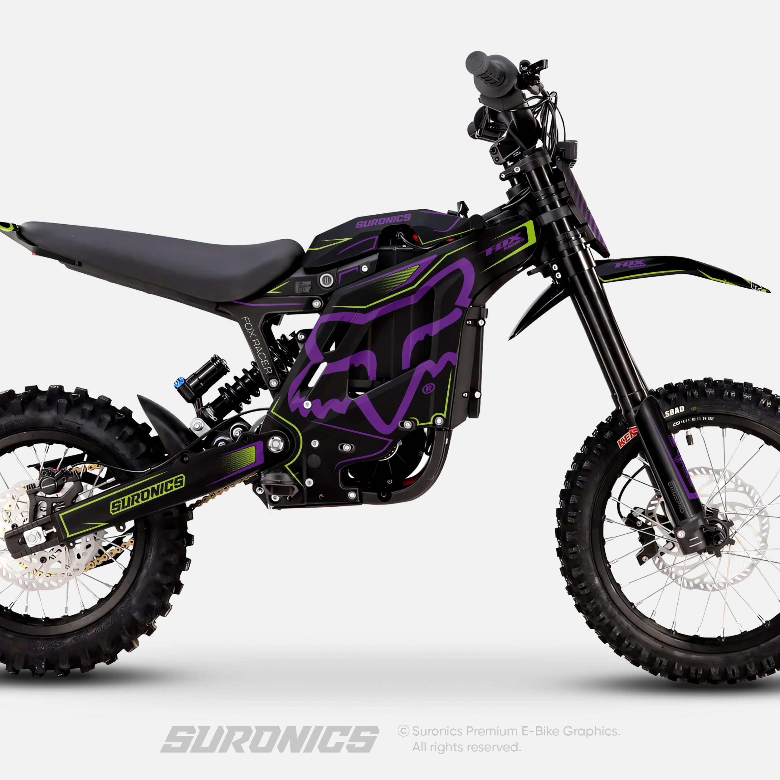FOX RACER BLACK PURPLE Eride Pro Mini R Graphics kit