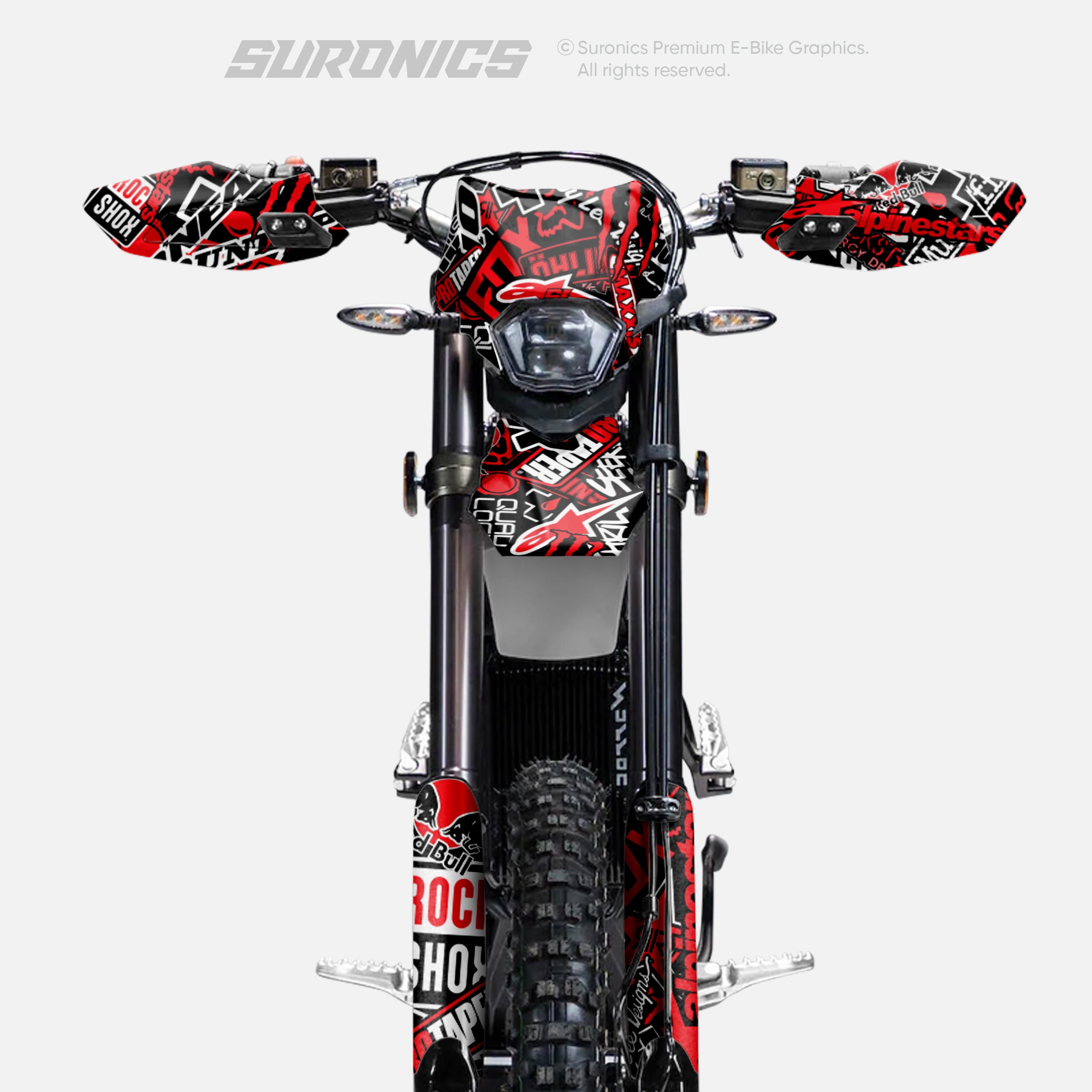 STICKY BLACK RED Surron Ultra Bee Graphics kit