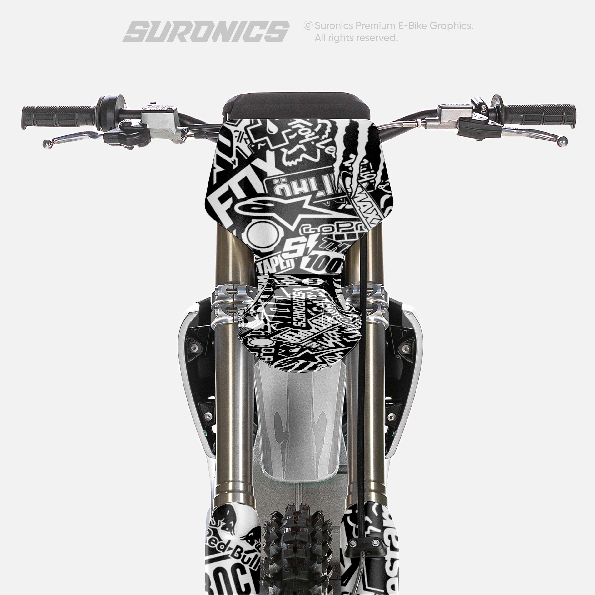 STICKY BLACK WHITE Stark Varg Graphics kit