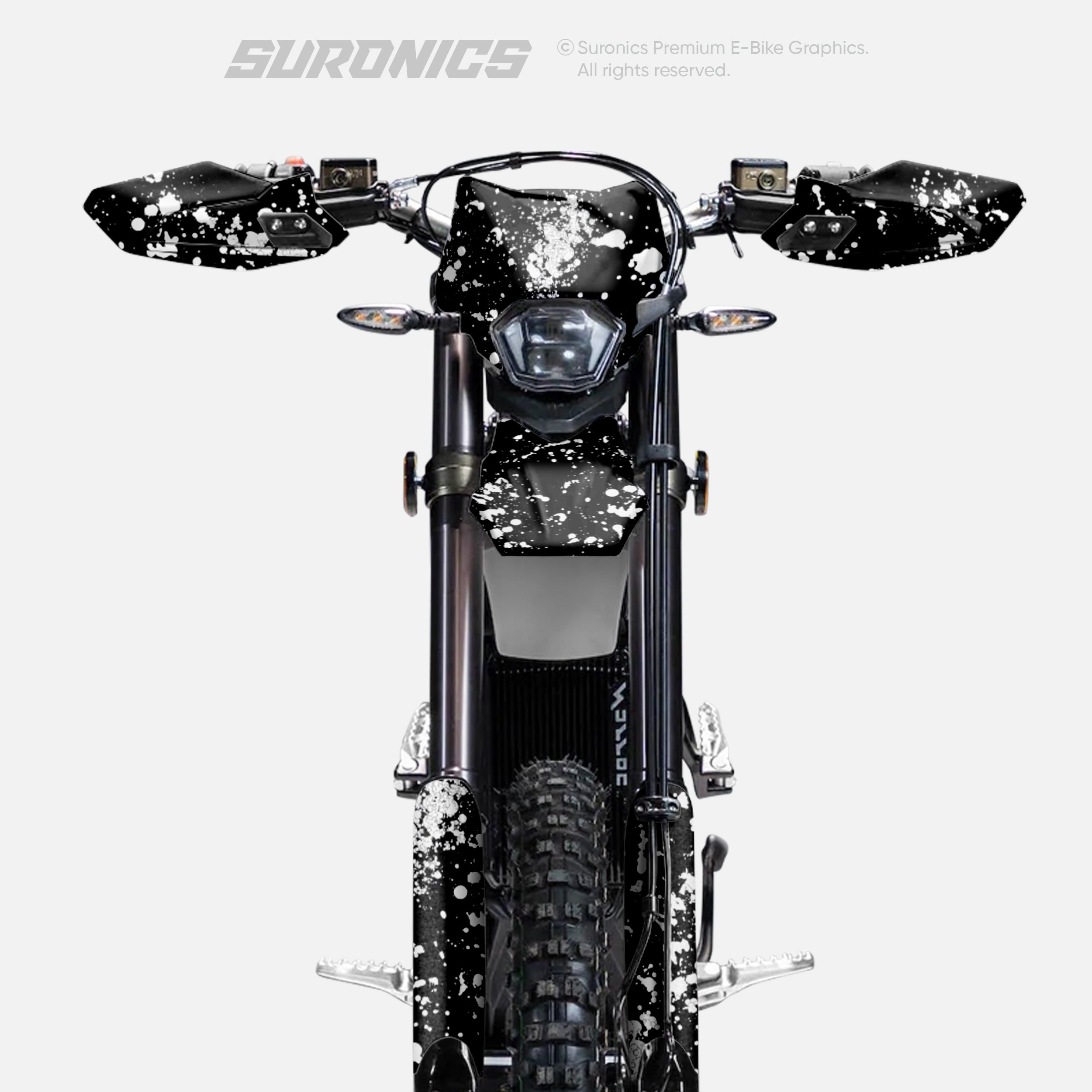 SPLATTER BLACK WHITE Surron Ultra Bee Graphics kit