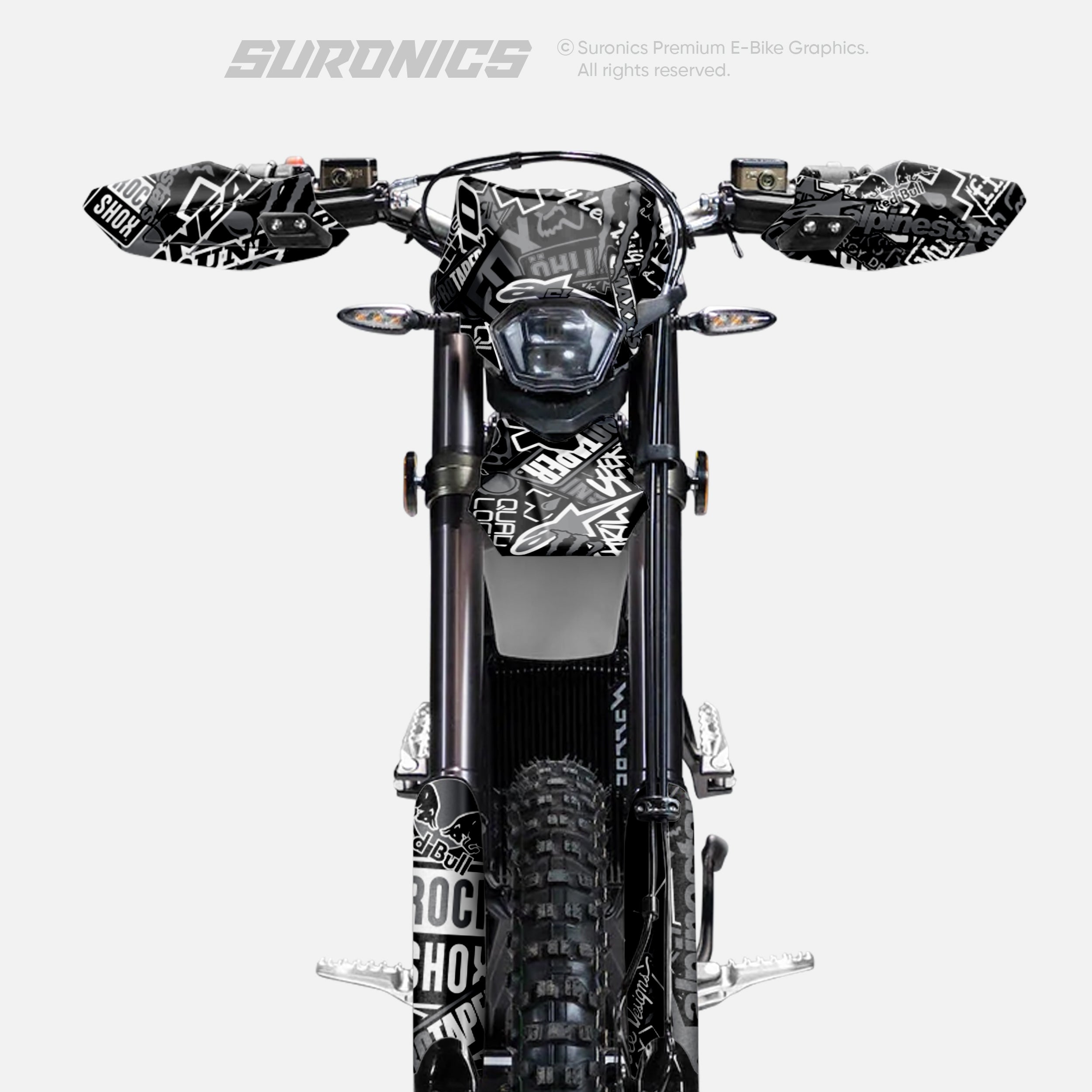STICKY BLACK GREY Surron Ultra Bee Graphics kit