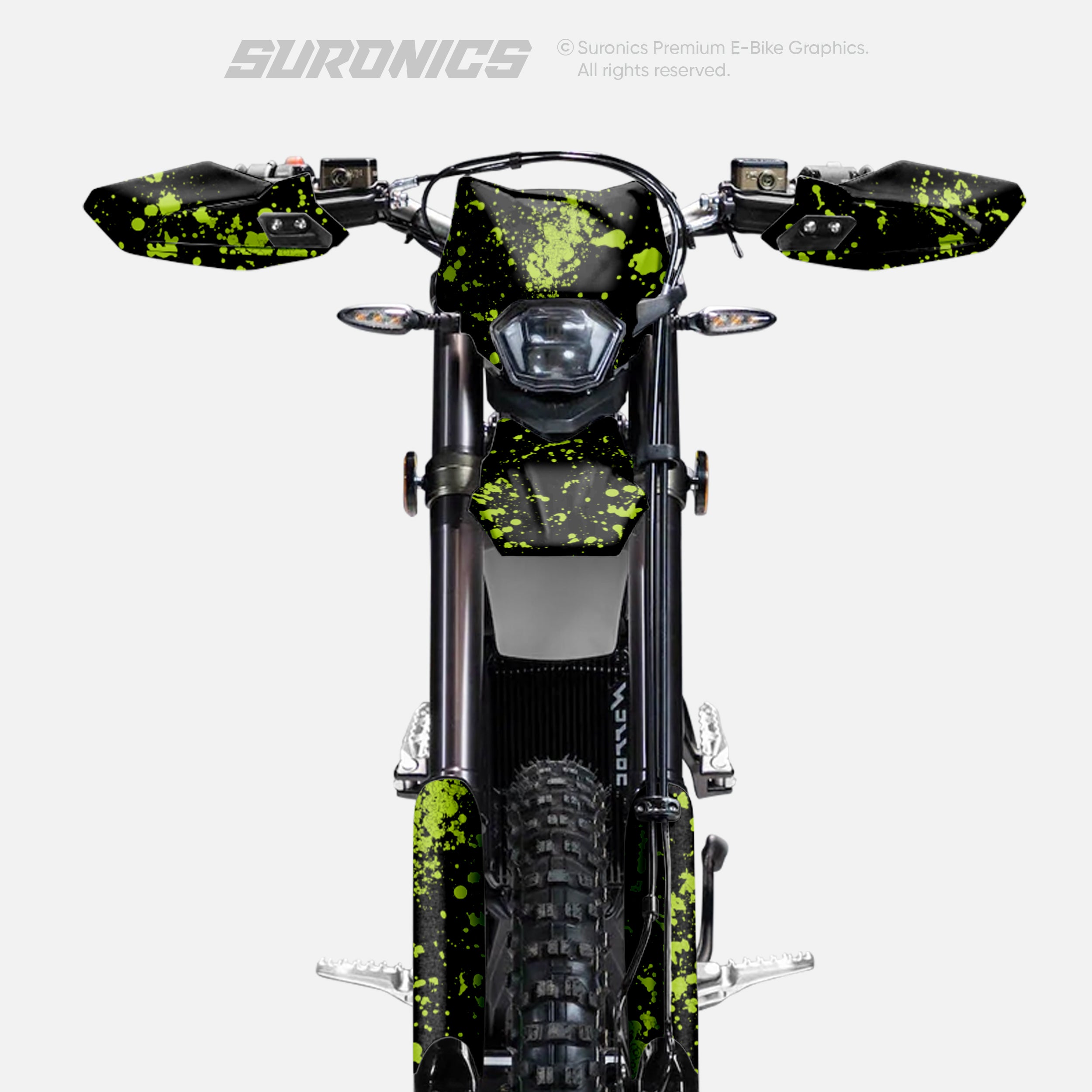 SPLATTER BLACK GREEN Surron Ultra Bee Graphics kit