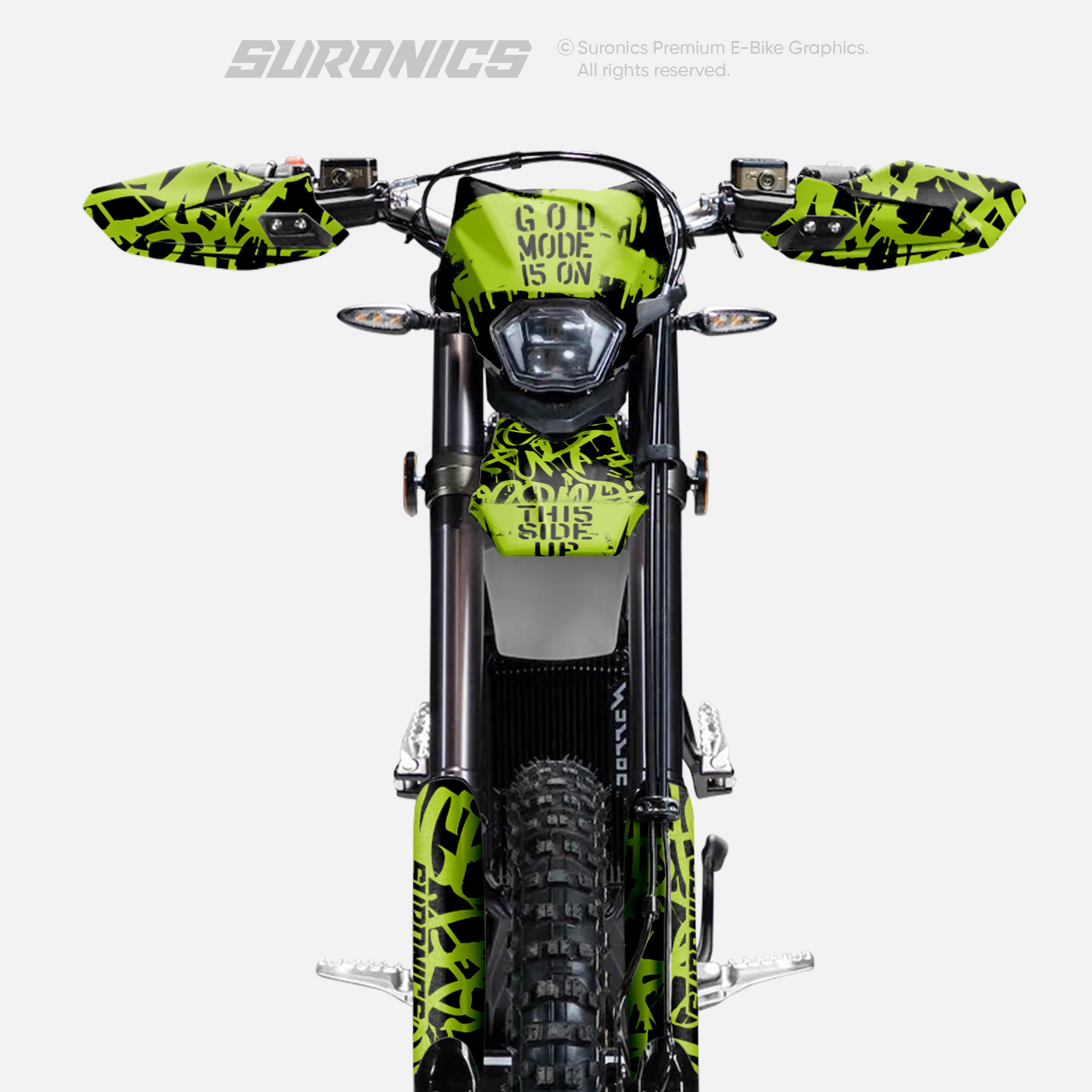 STREET GHOST BLACK GREEN Surron Ultra Bee Graphics kit
