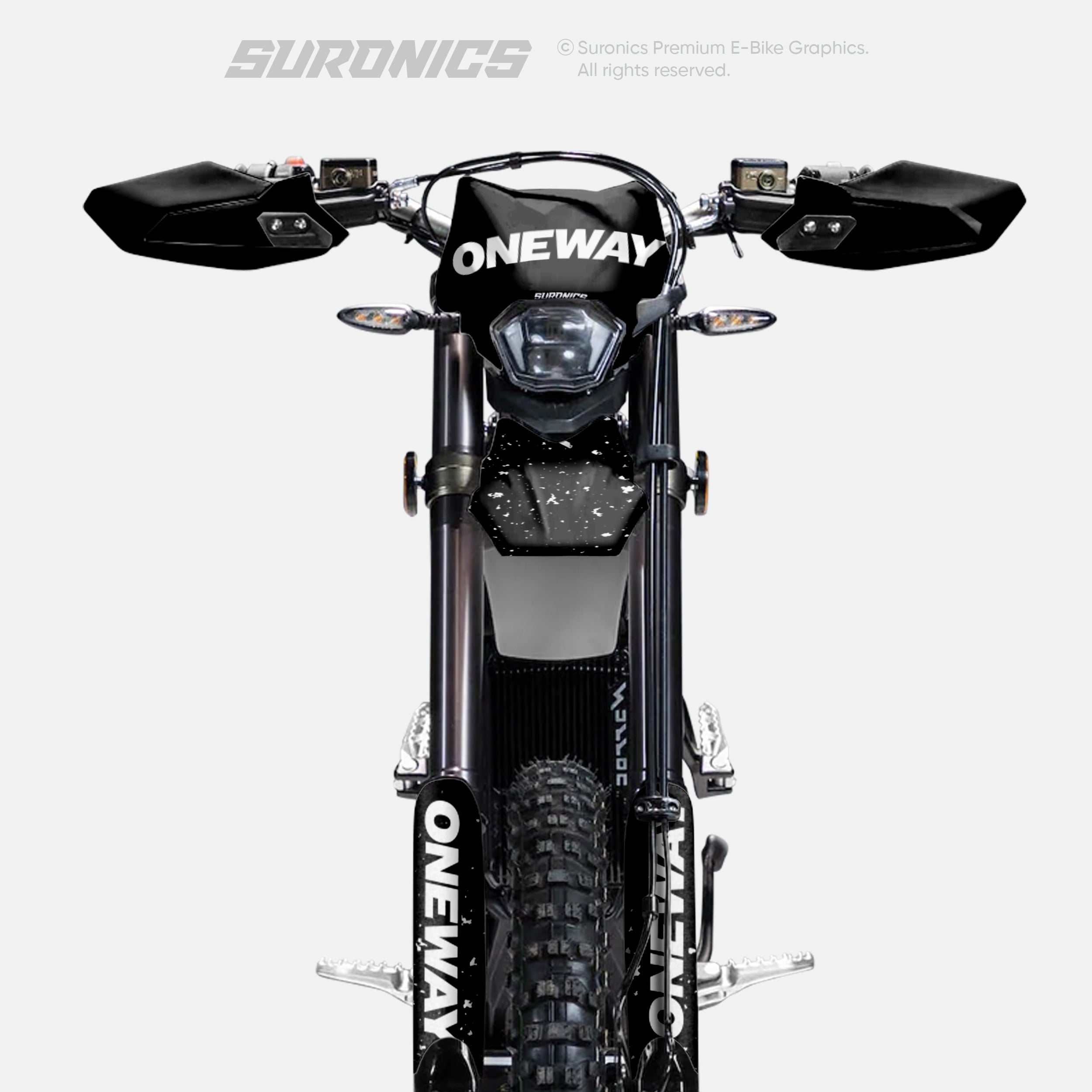 ONEWAY BLACK WHITE Surron Ultra Bee Graphics kit