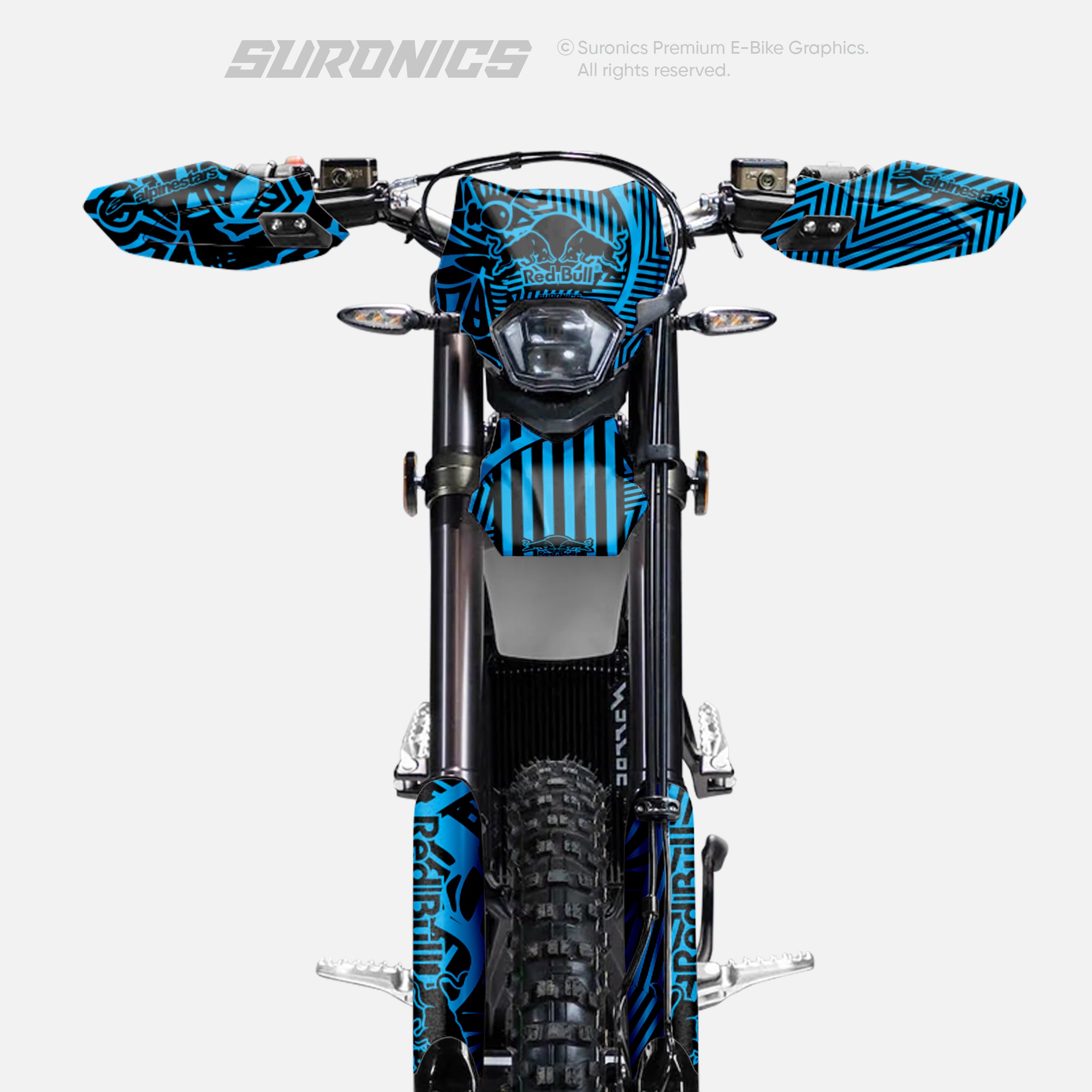 RACE ART BLACK CYAN Surron Ultra Bee Graphics kit