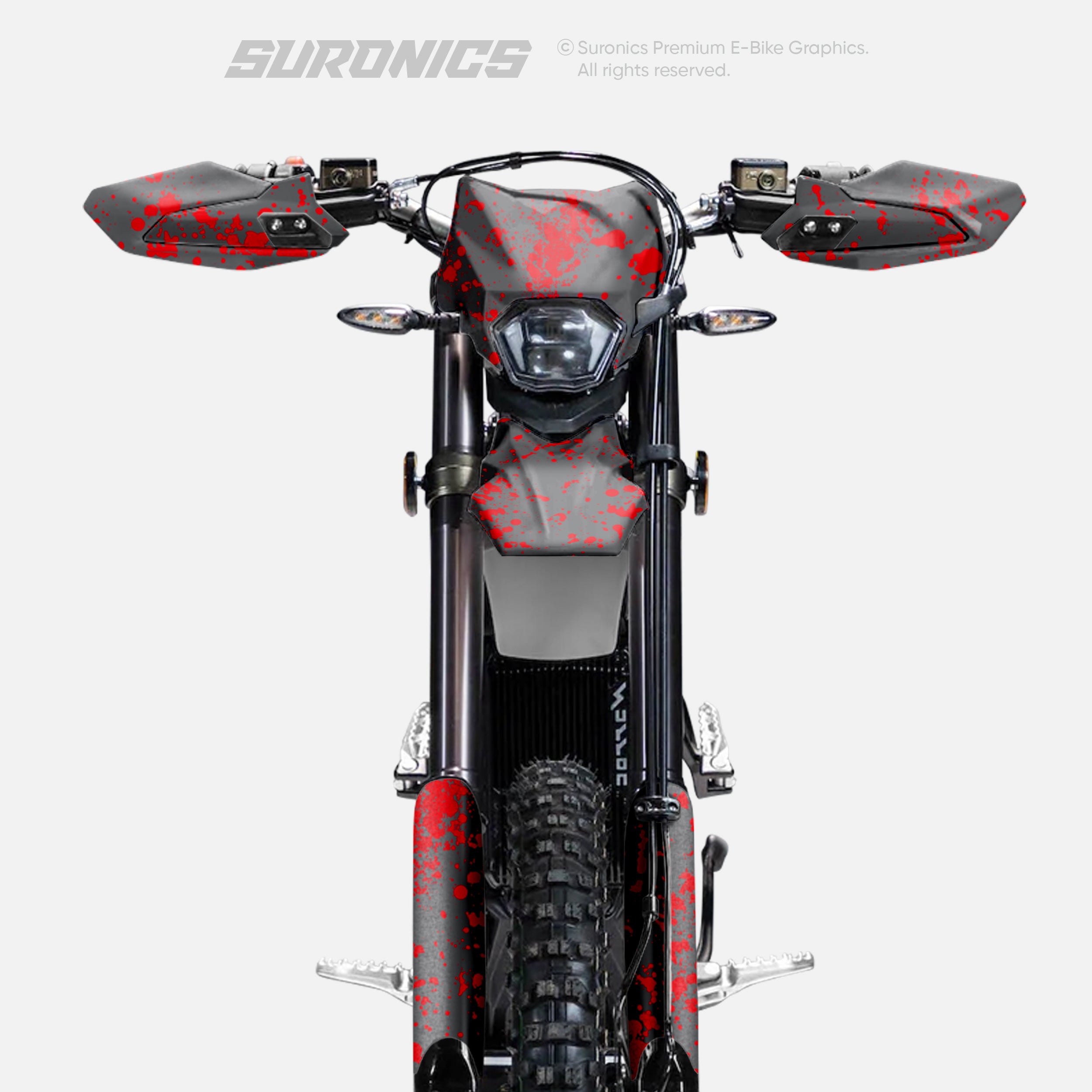 SPLATTER GREY RED Surron Ultra Bee Graphics kit