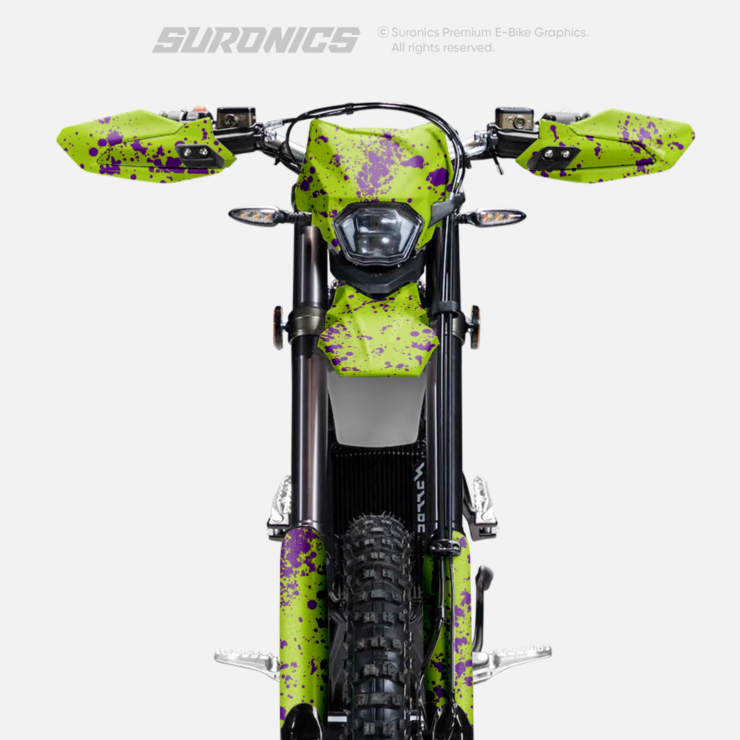 SPLATTER GREEN PURPLE Surron Ultra Bee Graphics kit