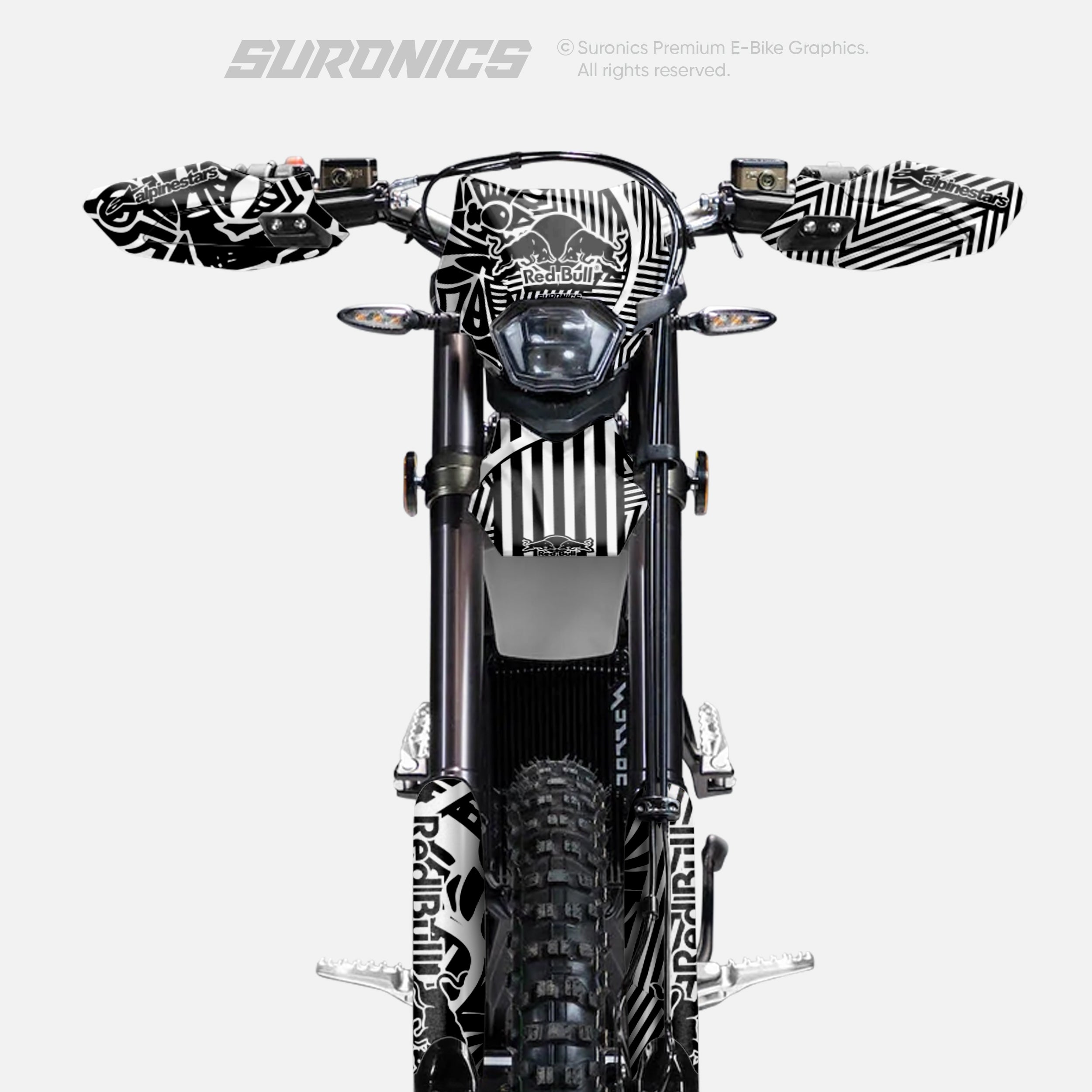 RACE ART BLACK WHITE Surron Ultra Bee Graphics kit