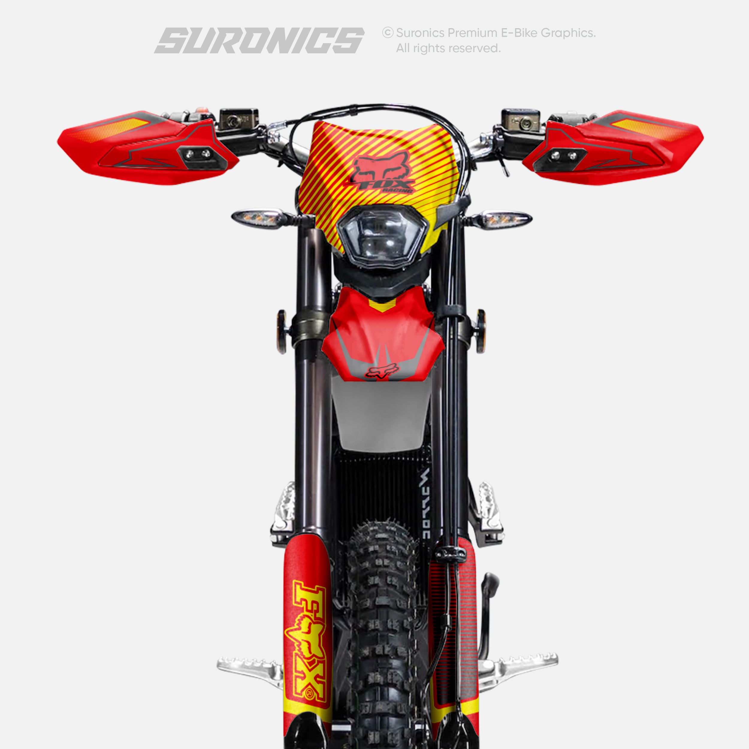 FOX RACER RED YELLOW Surron Ultra Bee Graphics kit