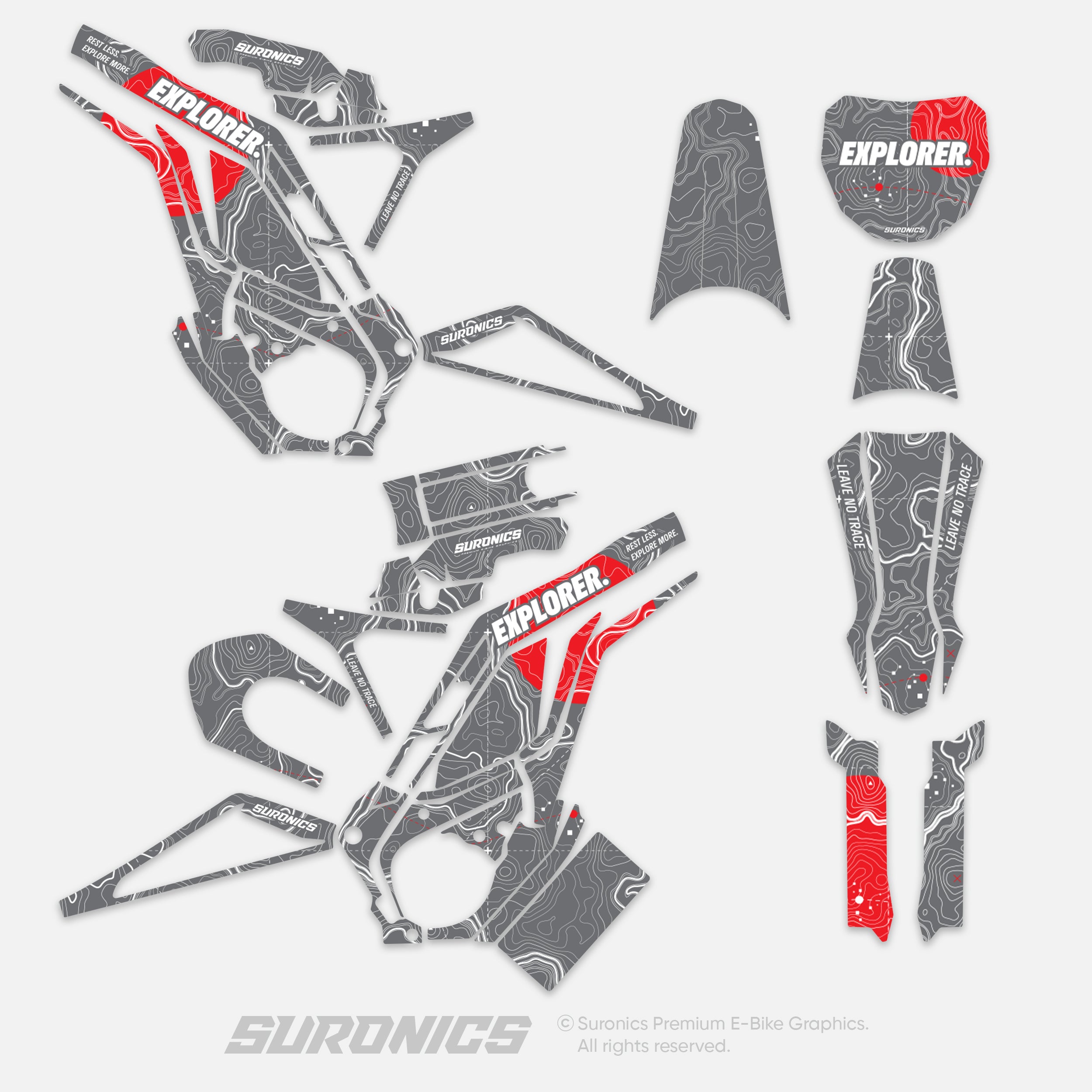 EXPLORER GREY RED E-Ride Pro SS SR Graphics kit