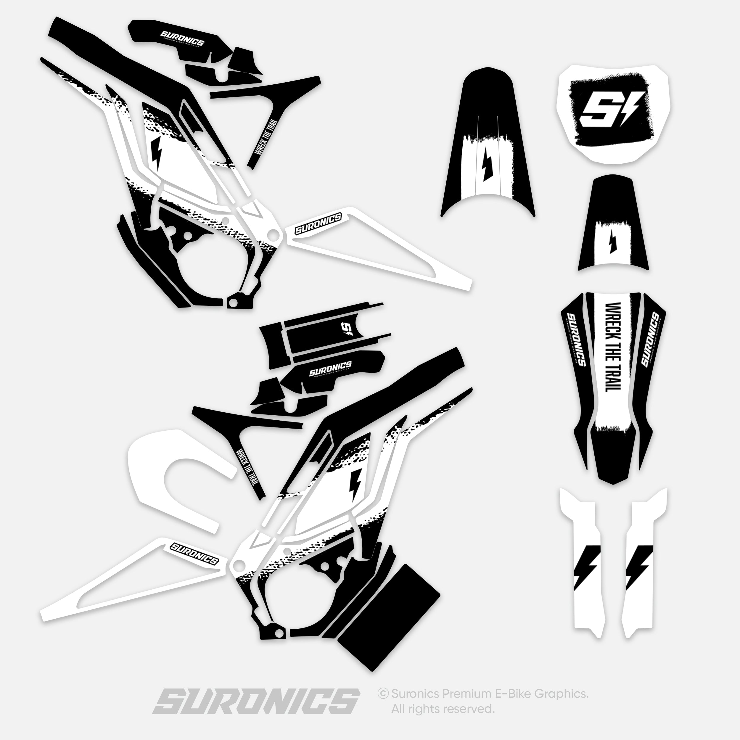 HALF BLACK WITE E-Ride Pro SS SR Graphics kit