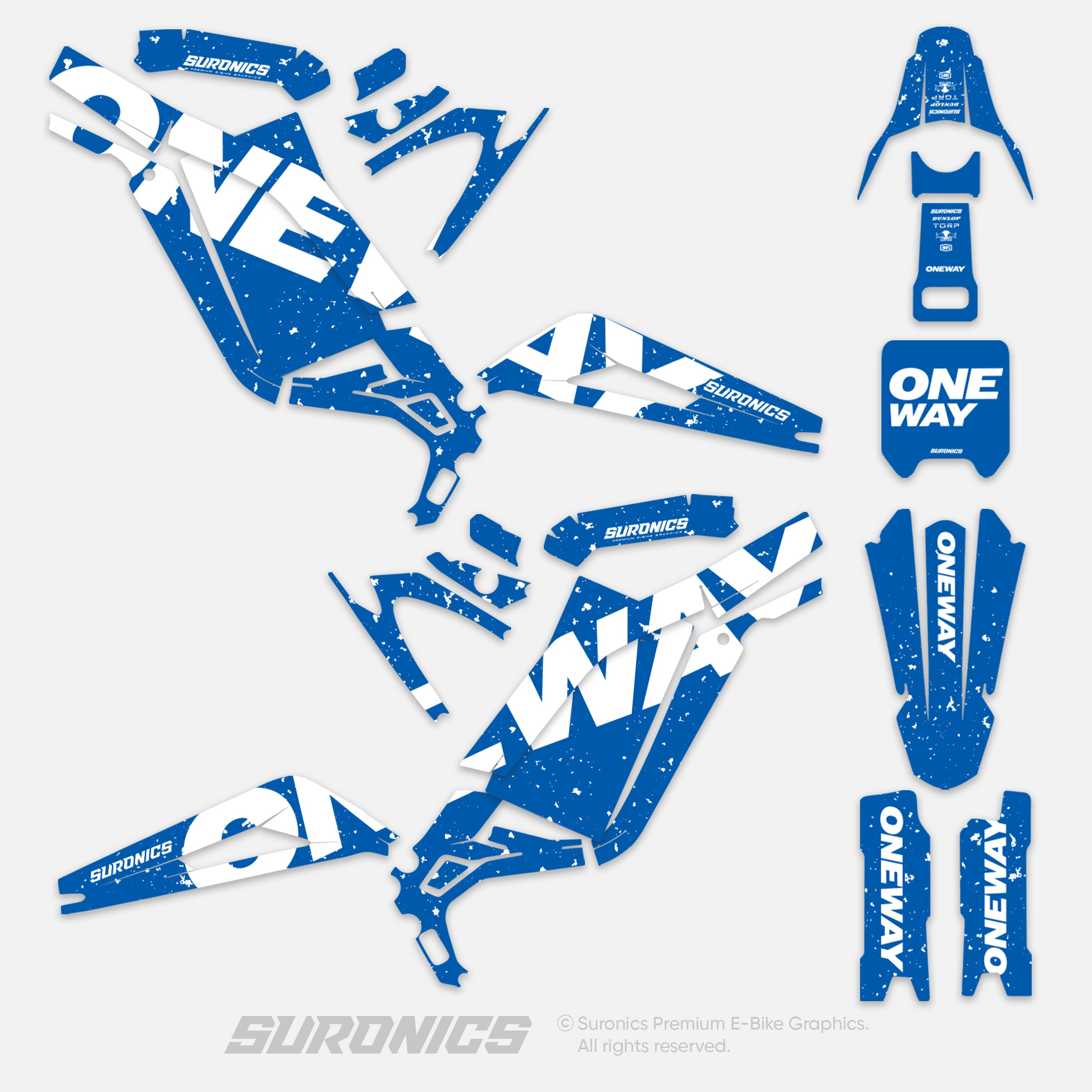 ONEWAY BLUE WHITE Surron Light Bee Graphics kit