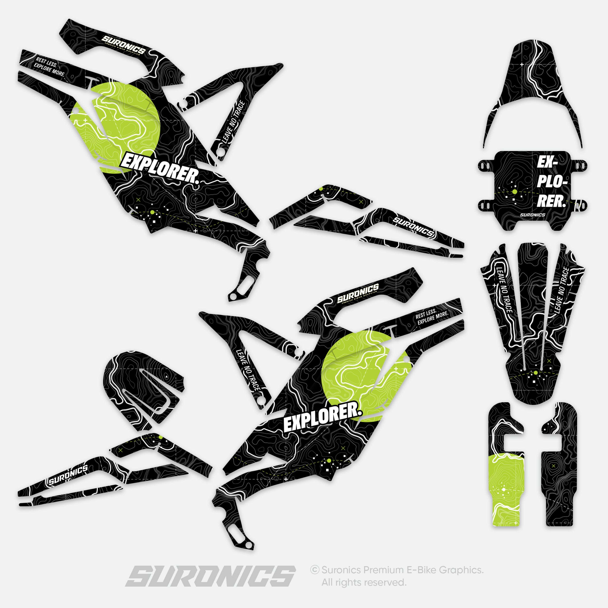 EXPLORER BLACK GREEN 79Bike Falcon PRO / GT / M Graphics kit