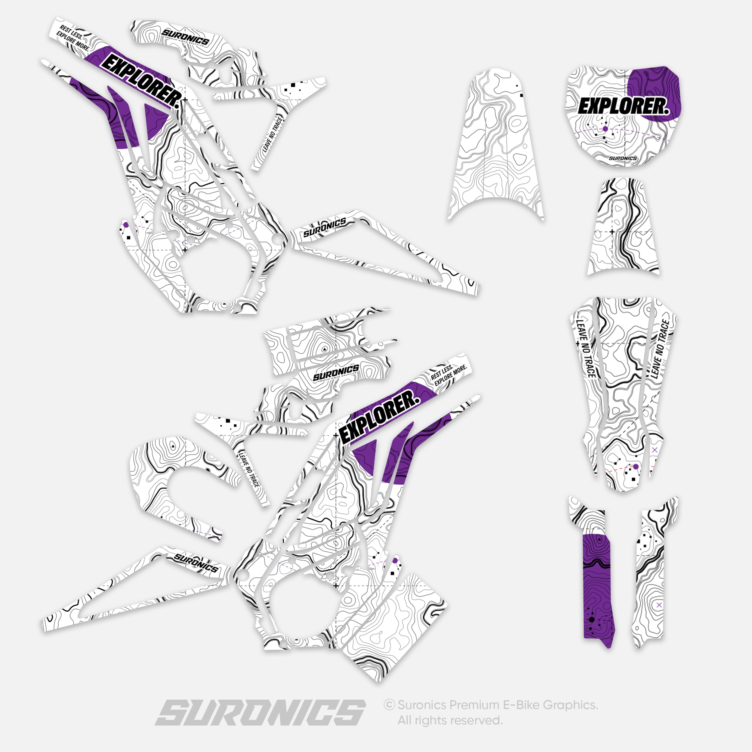 EXPLORER WHITE PURPLE E-Ride Pro SS SR Graphics kit