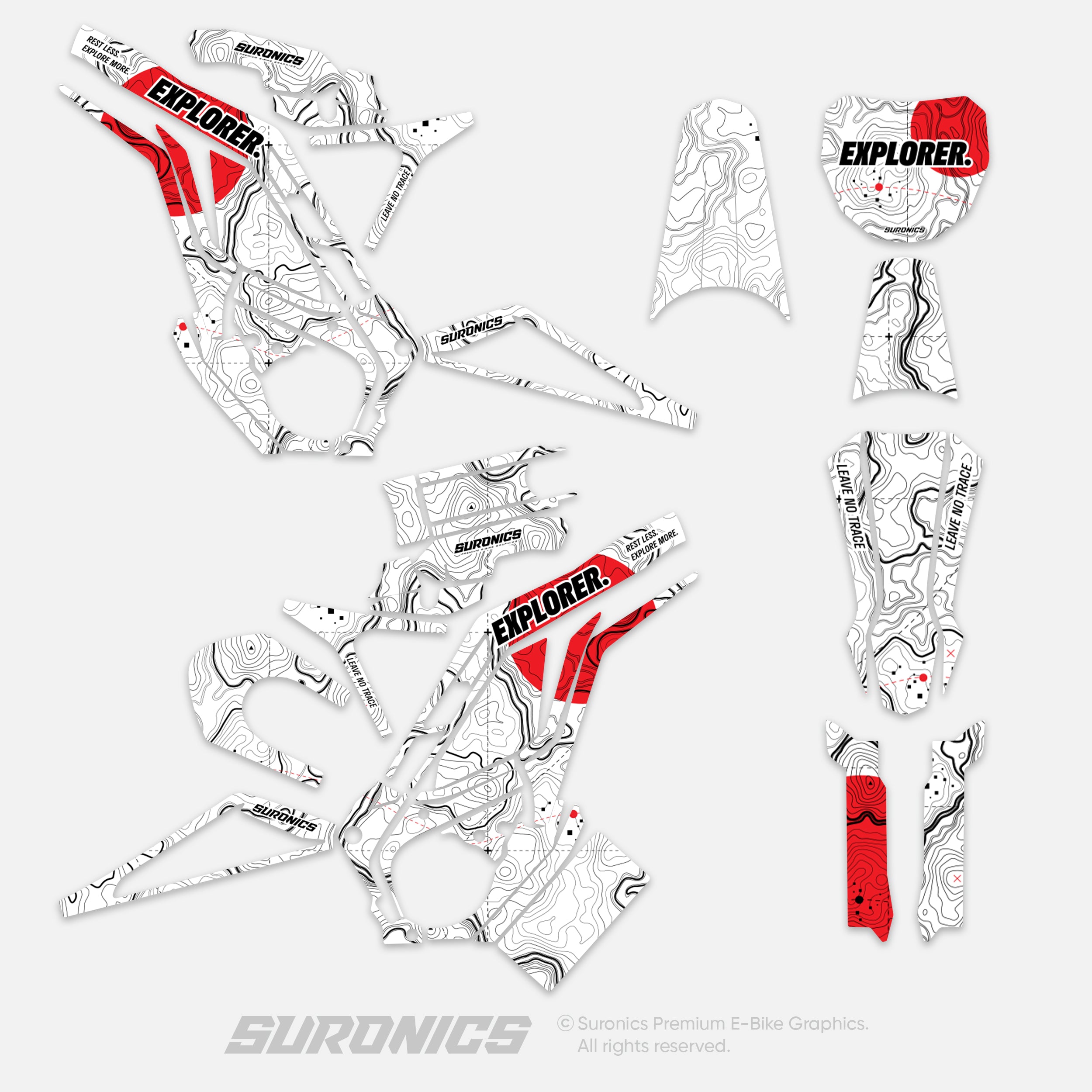 EXPLORER WHITE RED E-Ride Pro SS SR Graphics kit
