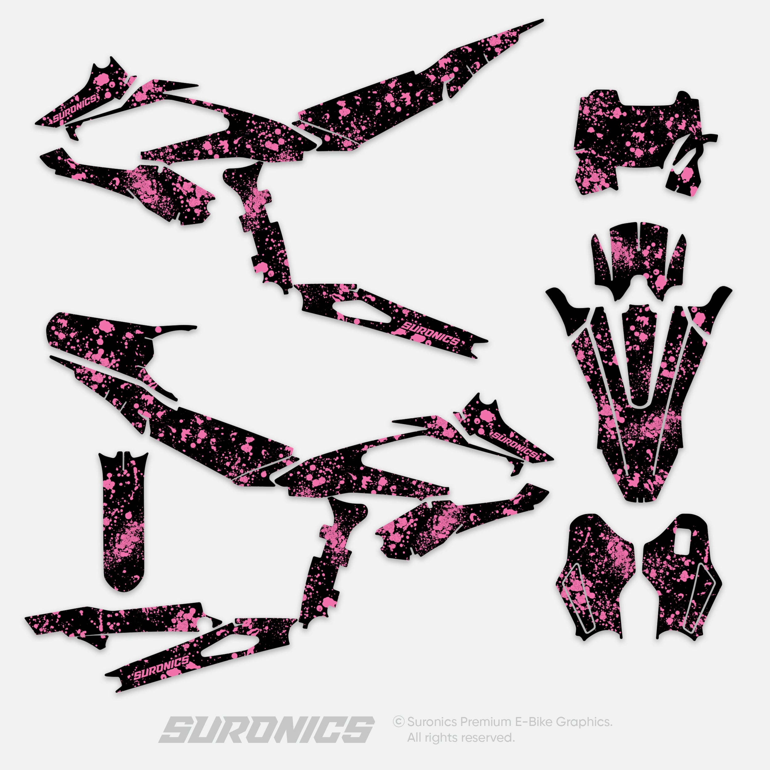SPLATTER BLACK PINK Surron Hyper Bee Graphics kit